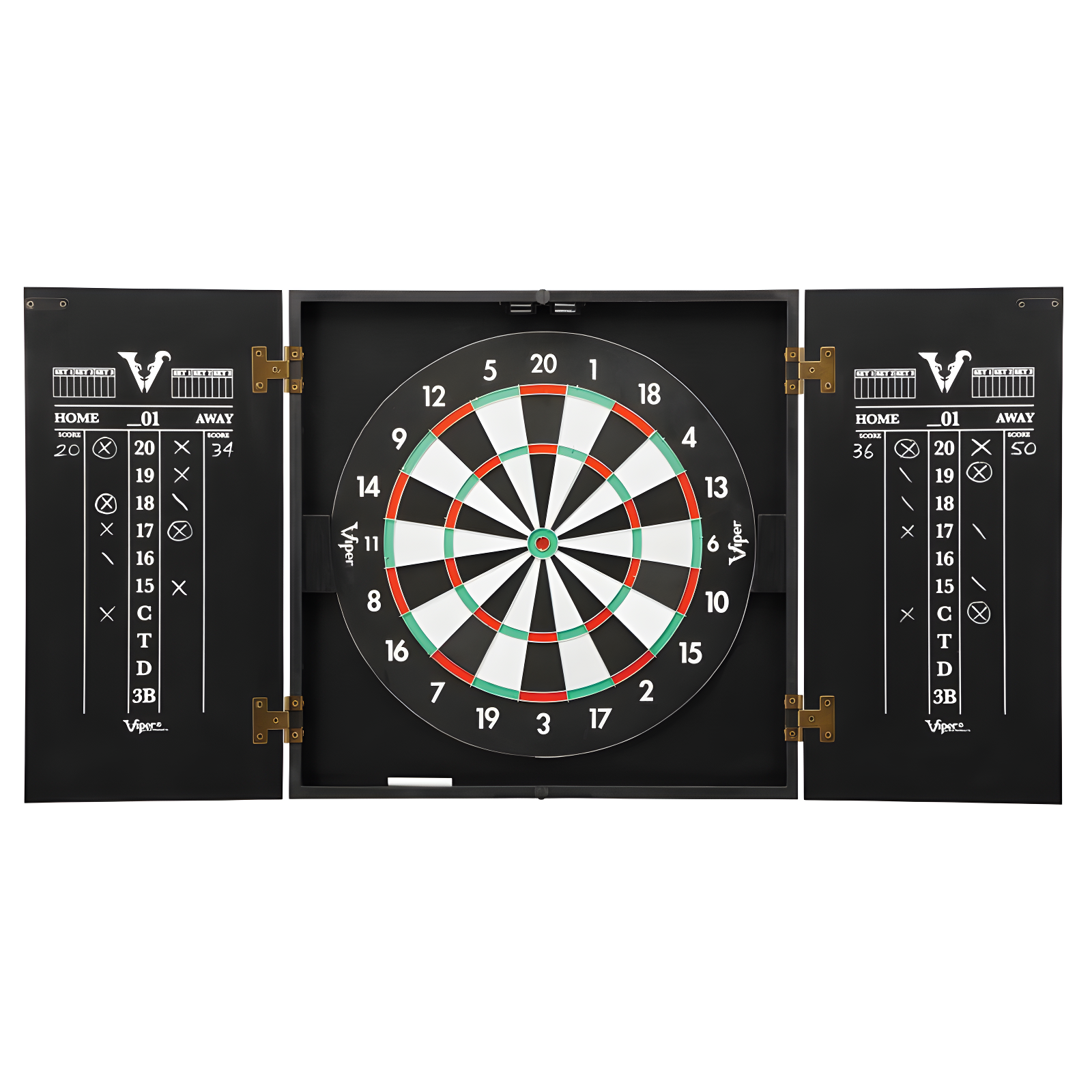 Viper Black Matte Steel Tip Dartboard Cabinet with Storage