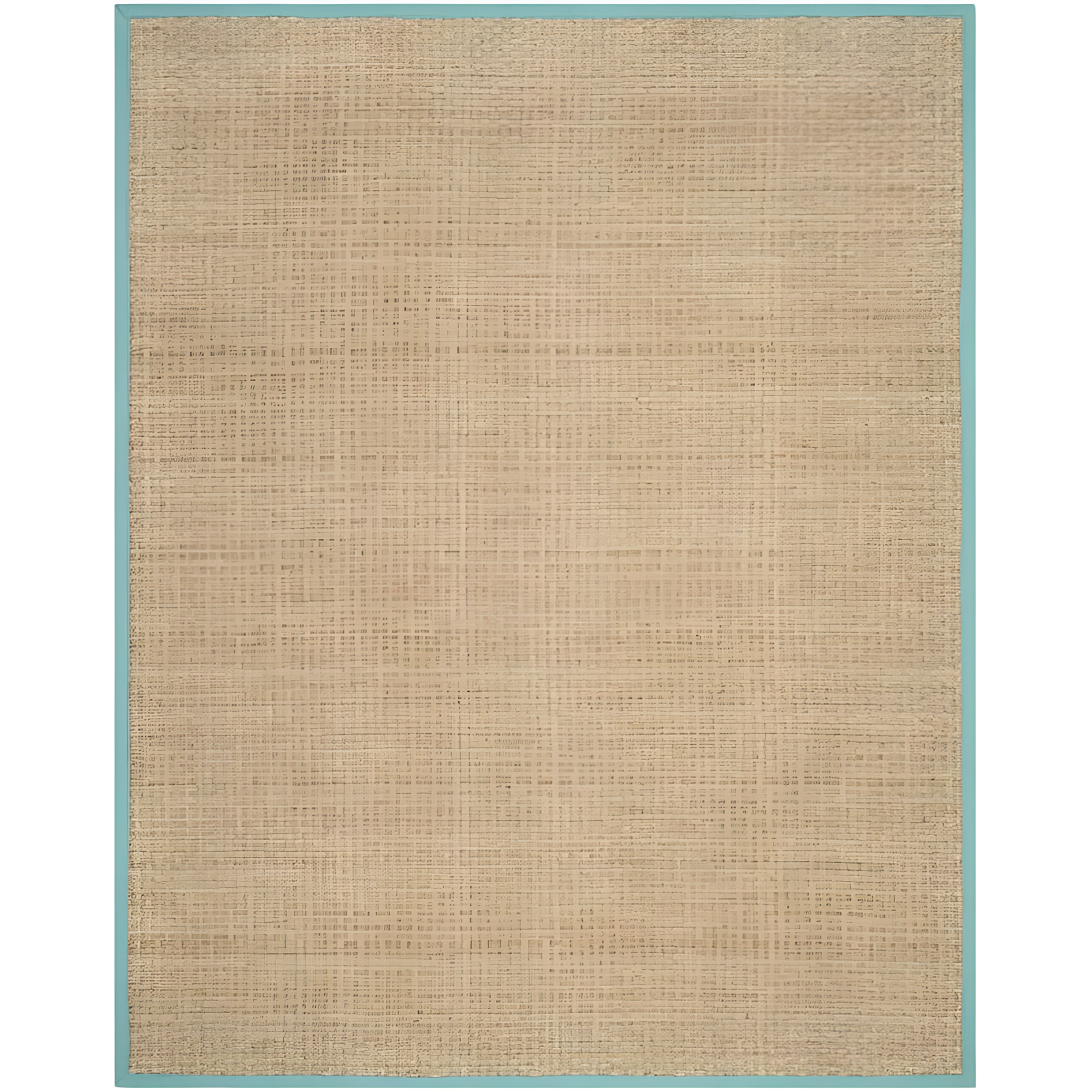 Hand-Knotted Natural/Teal Cotton Square Area Rug, 8' x 10'