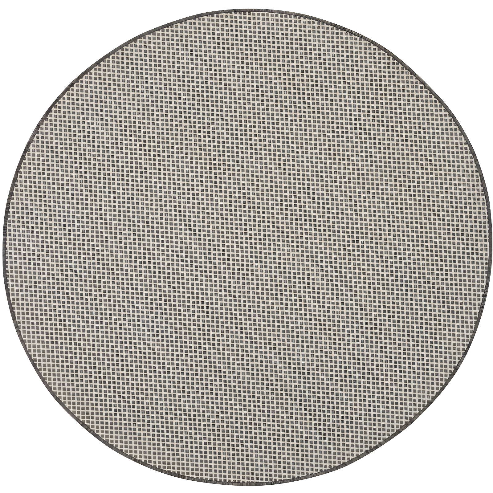 Courtyard Elegance 4' Round Ivory & Charcoal Geometric Rug