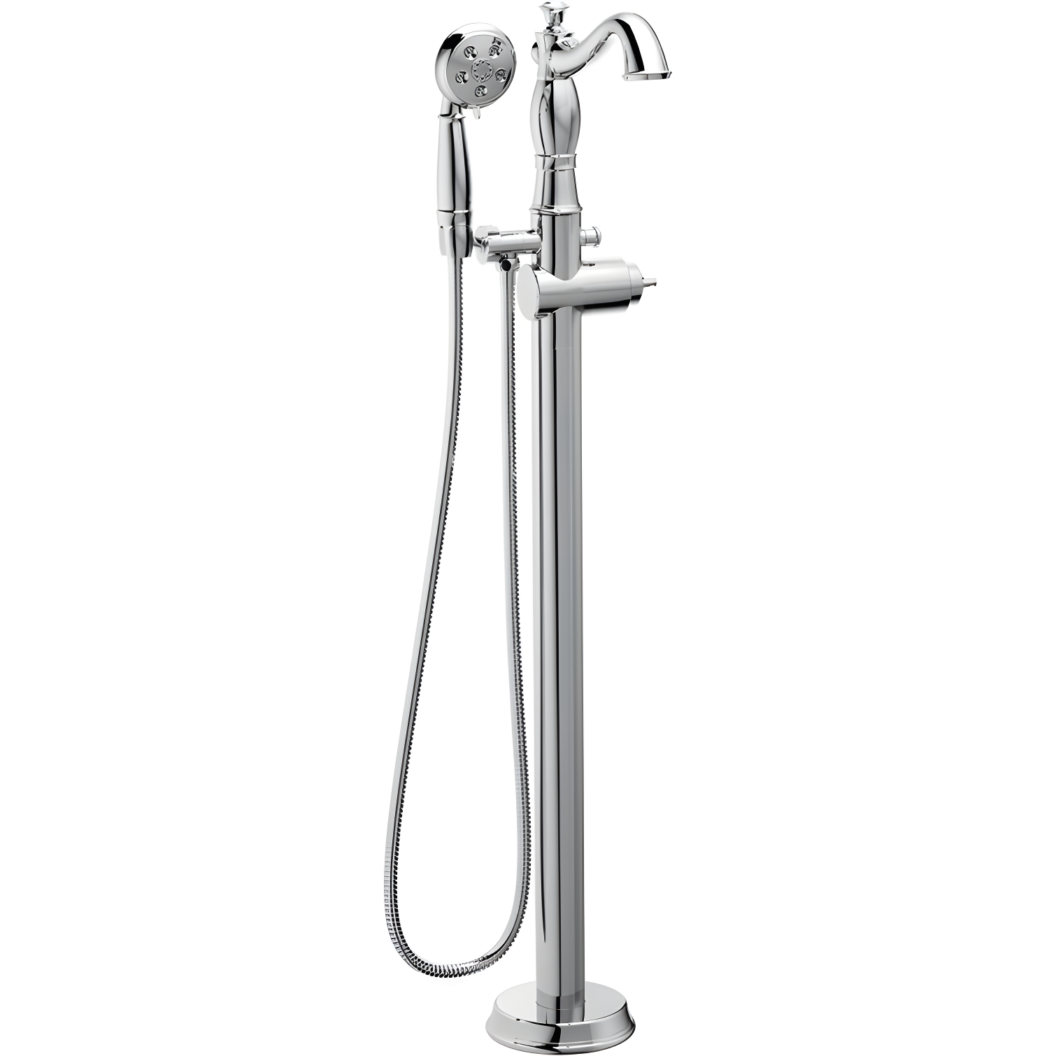 Cassidy Chrome Floor Mounted Tub Faucet with Handshower