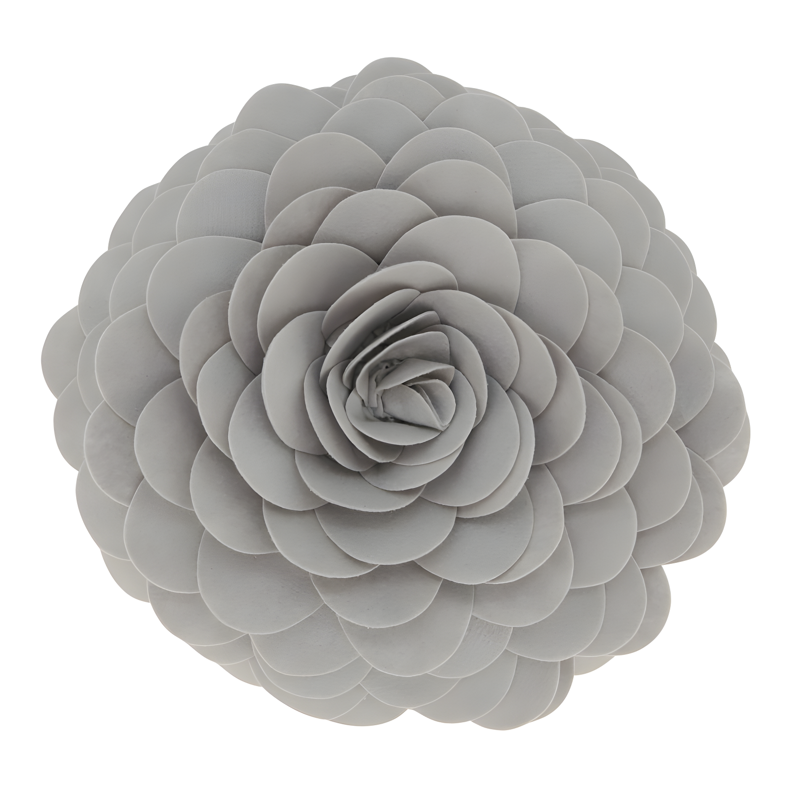 Gray Flower Design Round Throw Pillow with Poly Fill