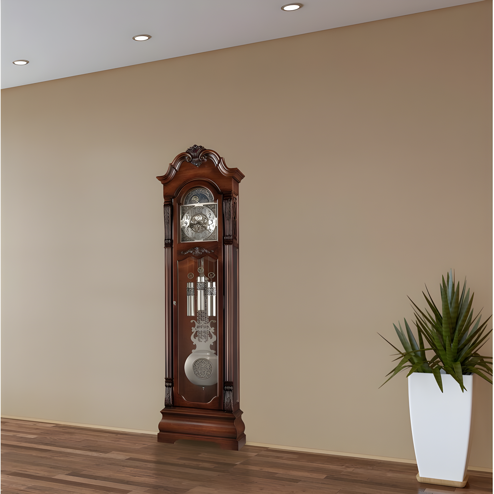 Neilson 84.25'' Rustic Cherry Wood Grandfather Clock