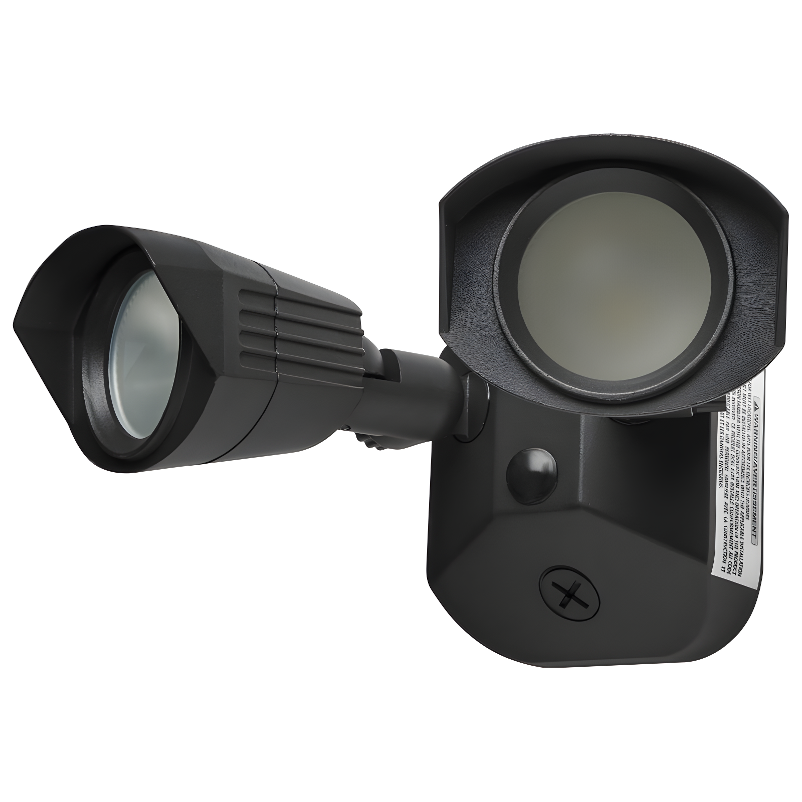 Black Dual-Head LED Outdoor Security Light with Adjustable Heads