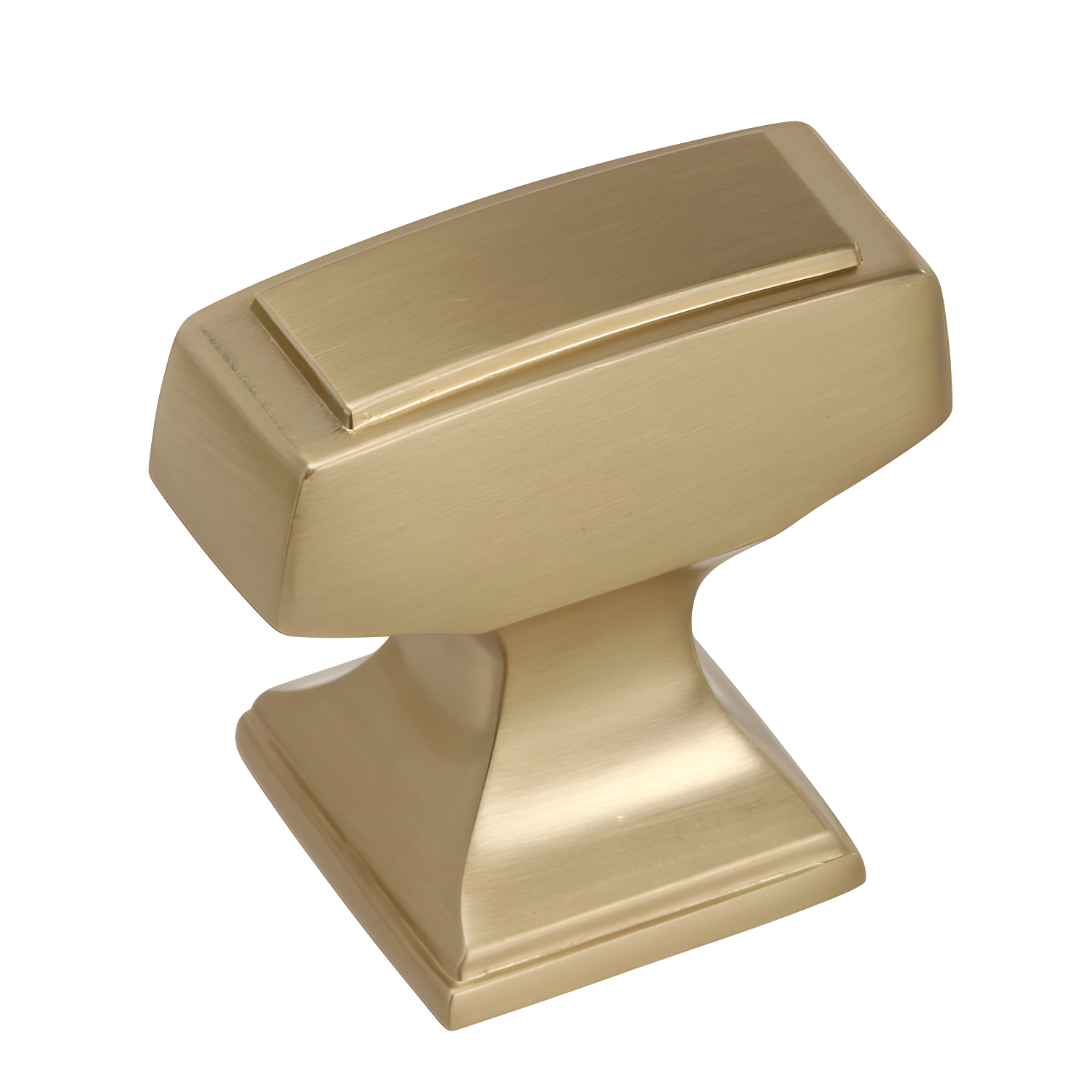 Golden Champagne Rectangular Modern Cabinet Knob with Mounting Hardware