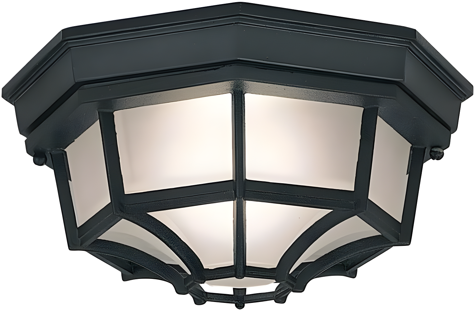 Black Aluminum 10.5" Outdoor Flush Mount Ceiling Light