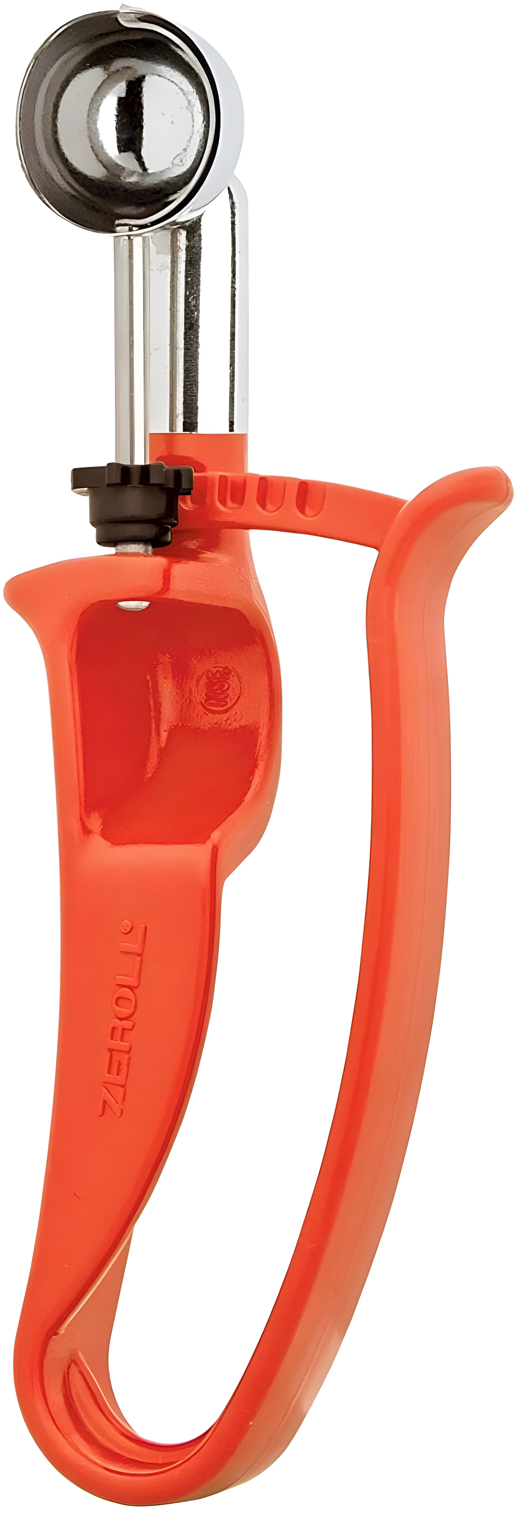 Orange Stainless Steel Squeeze Handle Portion Scoop