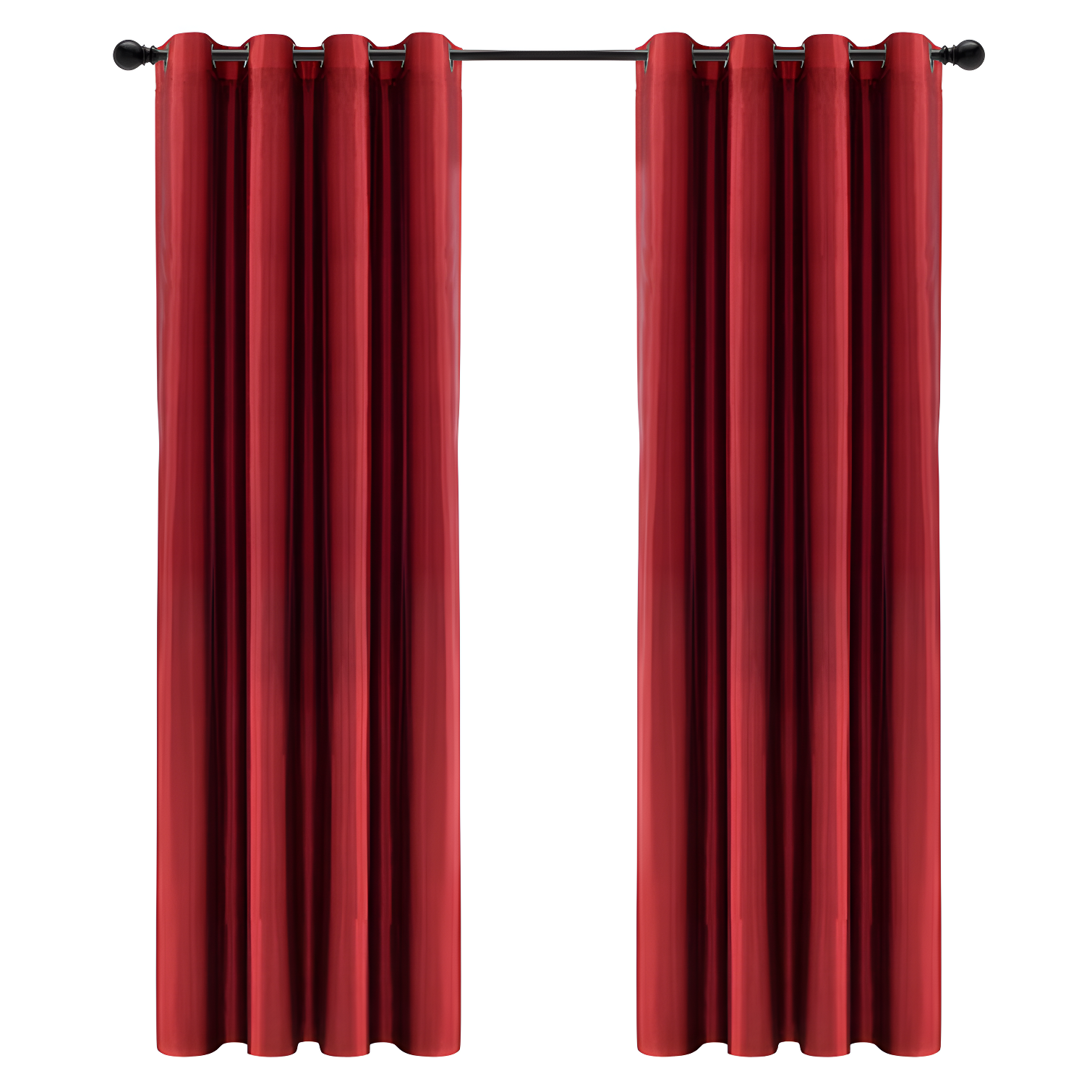 Red Faux Silk Blackout Grommet Window Panel