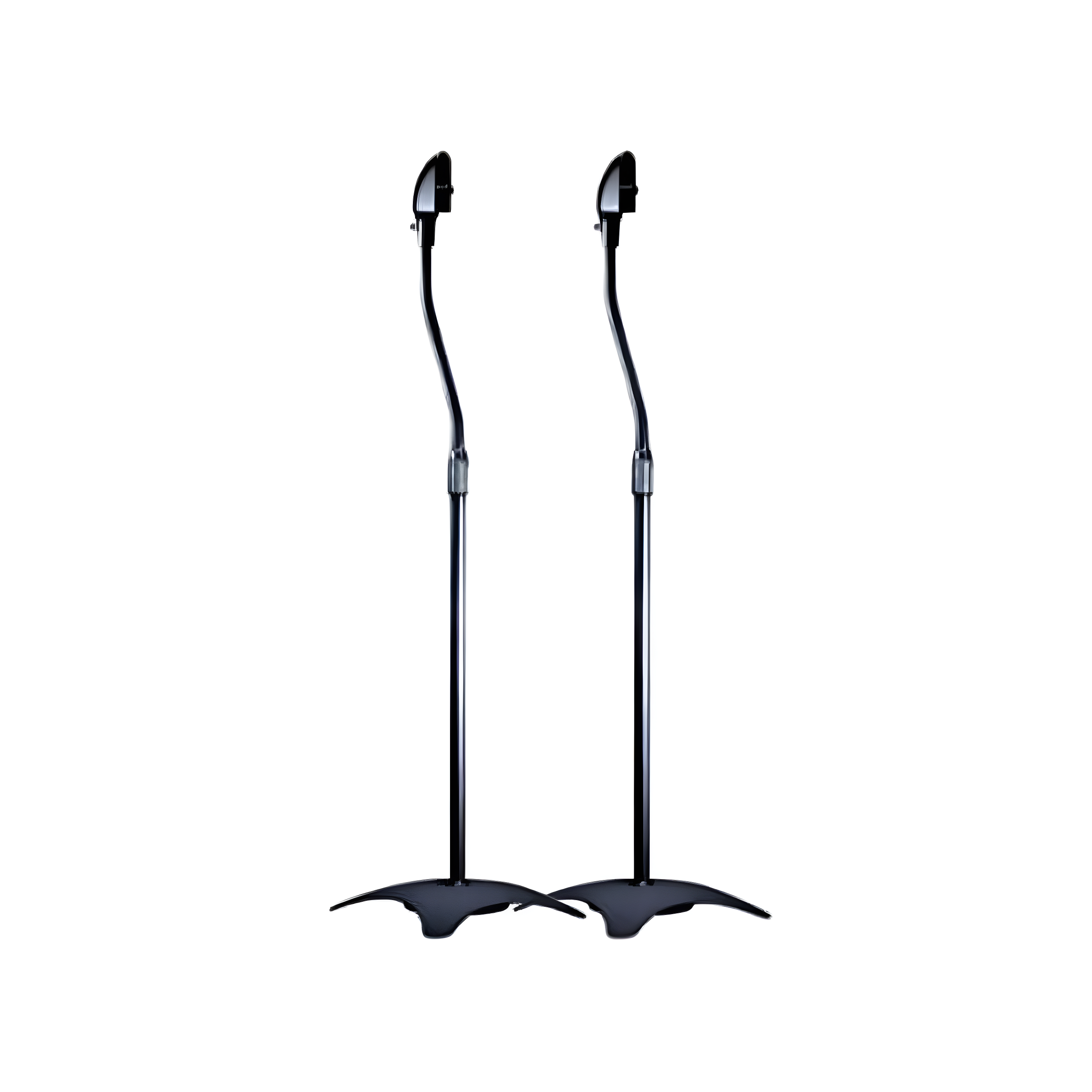 Adjustable Black Metal Satellite Speaker Stands (Pair) 26.8" to 43.3"