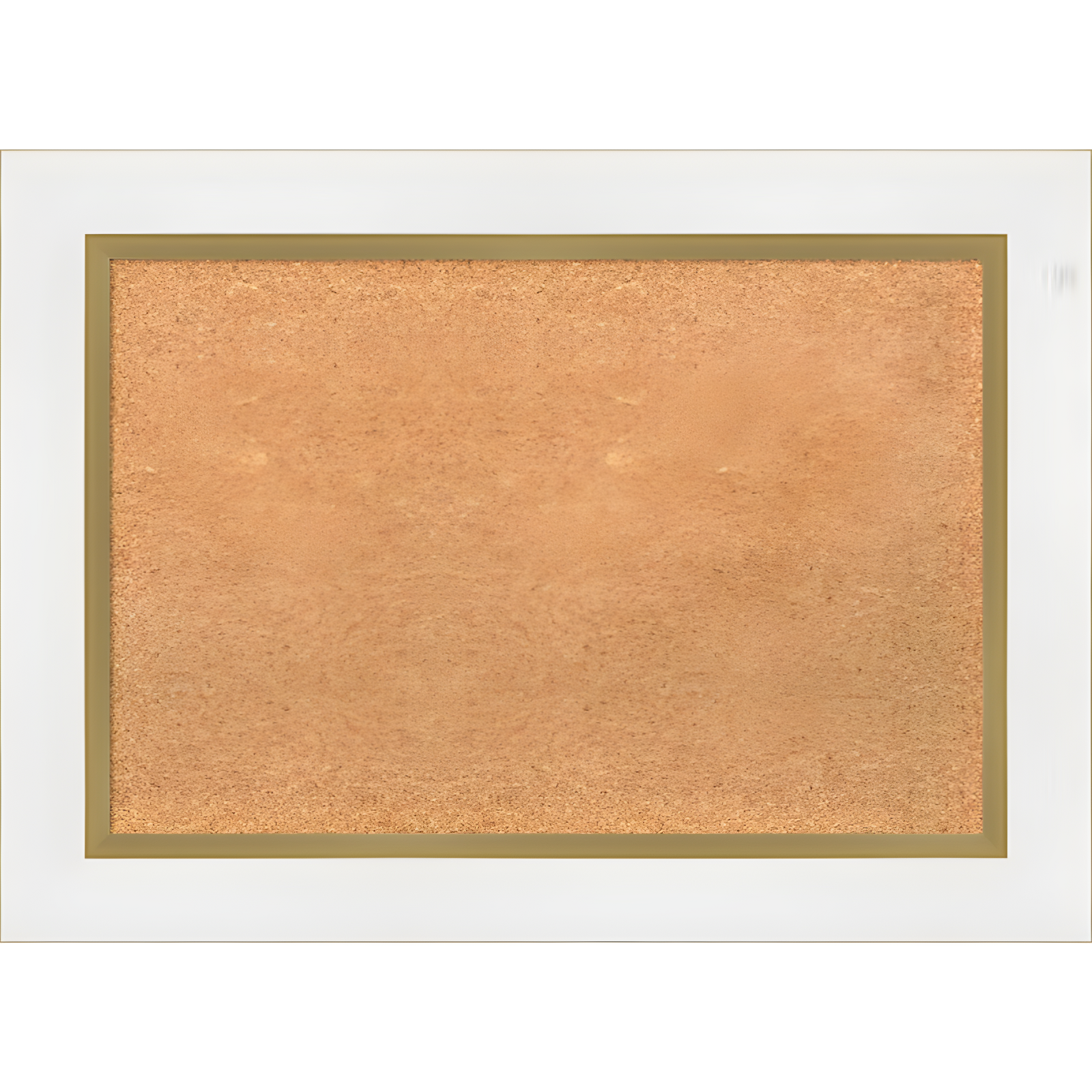 Eva White Gold Framed Corkboard with Natural Cork