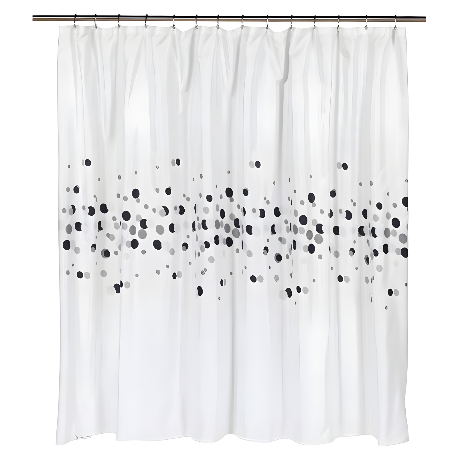 Modern Blackout Waterproof Dots Fabric Shower Curtain