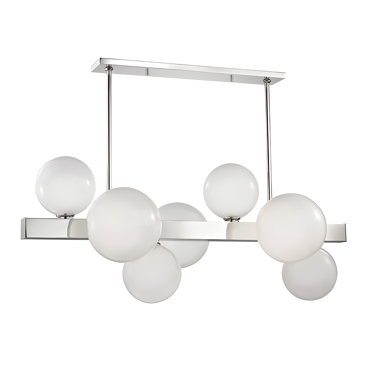 Hinsdale 7-Light Polished Nickel Glass Linear Chandelier