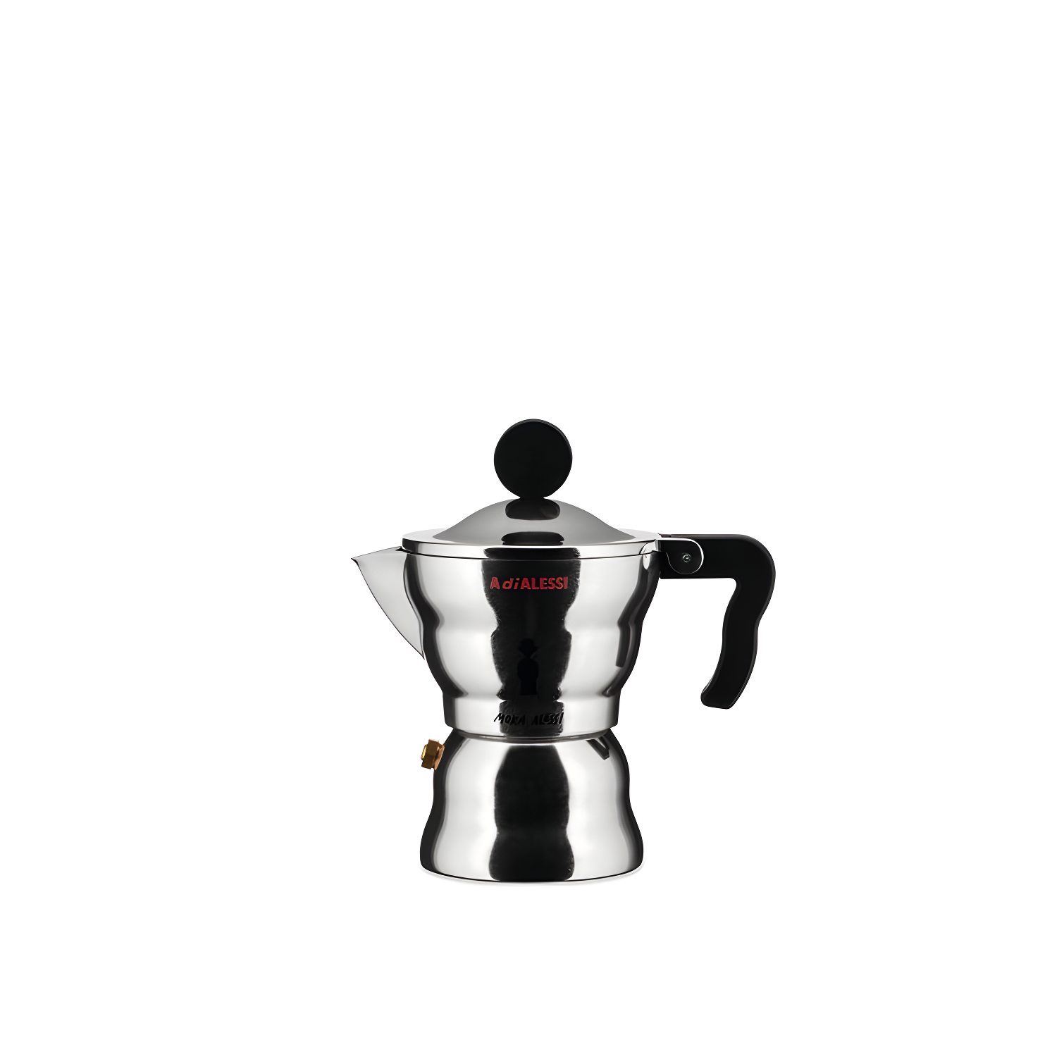 Alessi 1-Cup Aluminum Espresso Coffee Maker with Black Handle