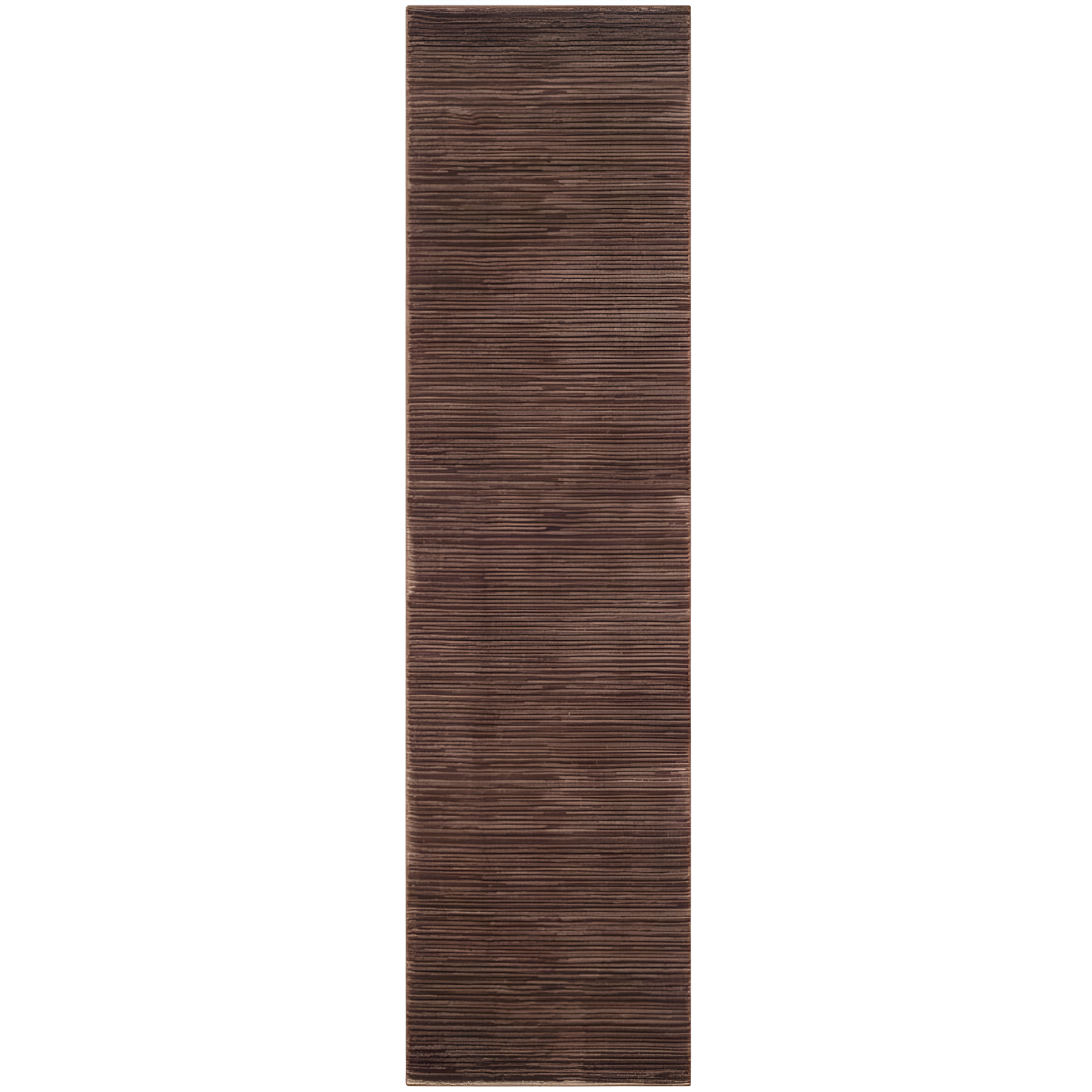 Elegant Brown Synthetic 2'2" x 10' Hand-Knotted Area Rug