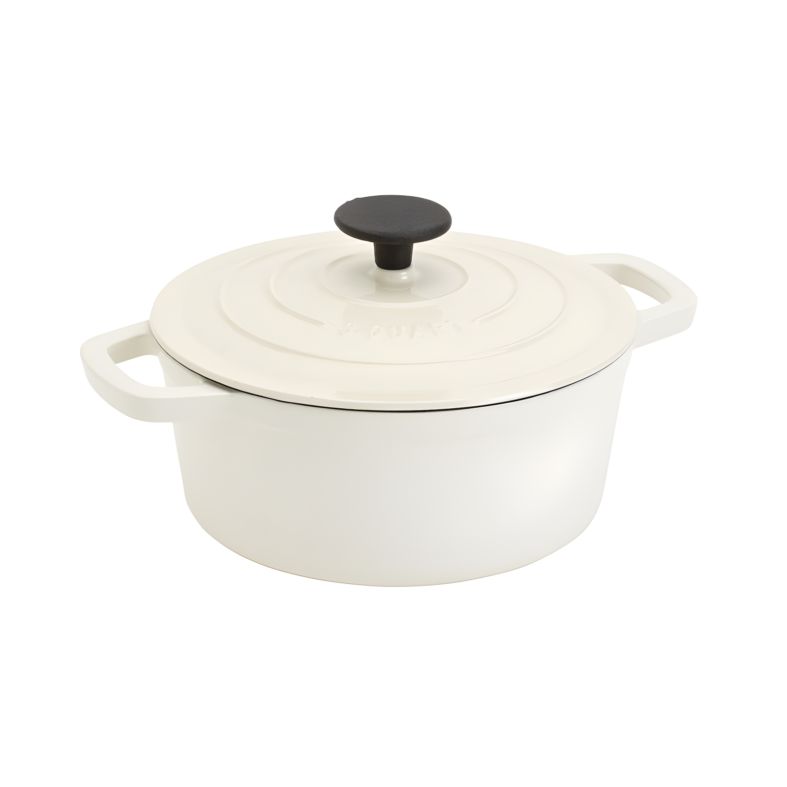 Ivory Enameled Cast Iron 3-Quart Dutch Oven with Lid