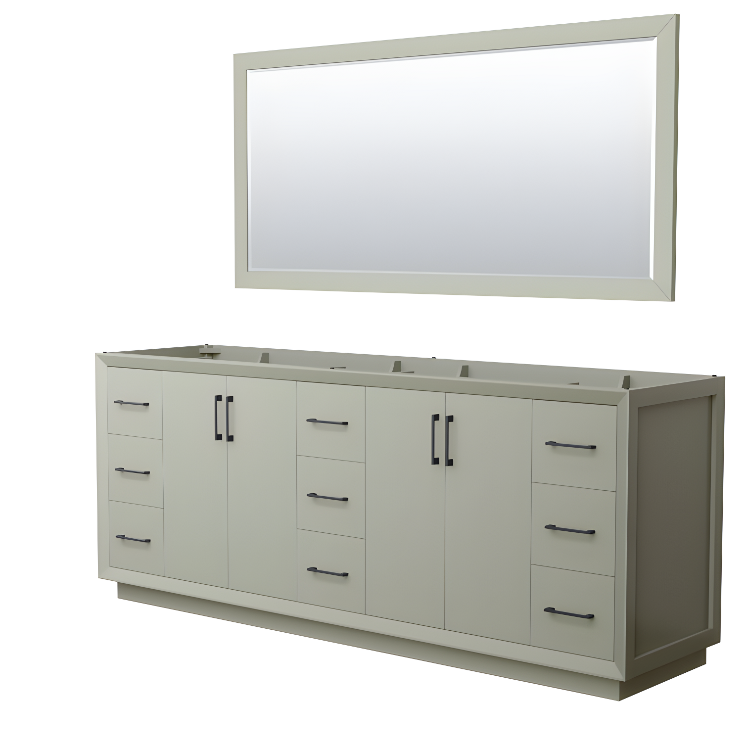 Strada 83.25'' Light Green and Black Double Bathroom Vanity