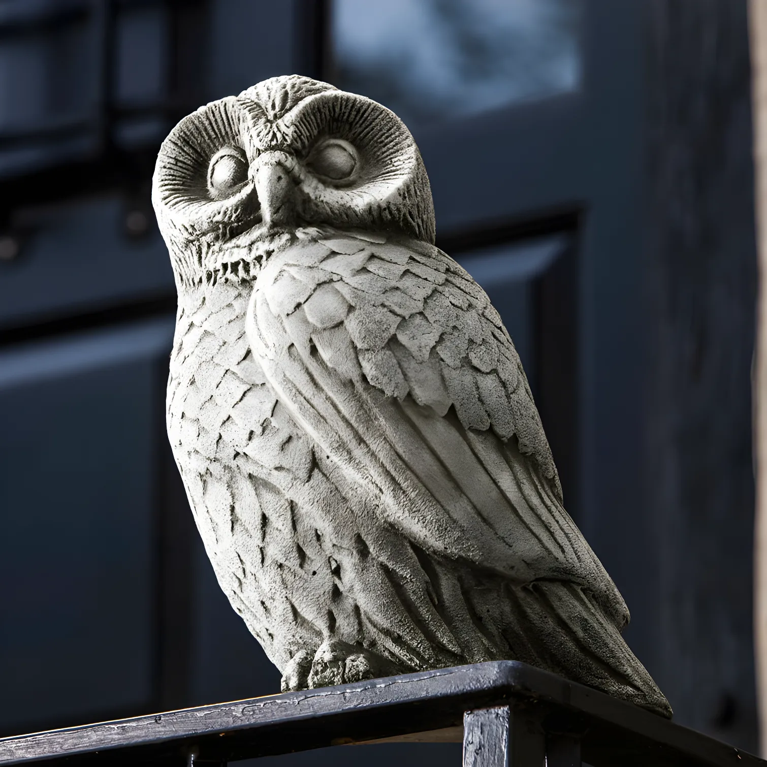 Handcrafted Aged Limestone UV Resistant Owl Statue