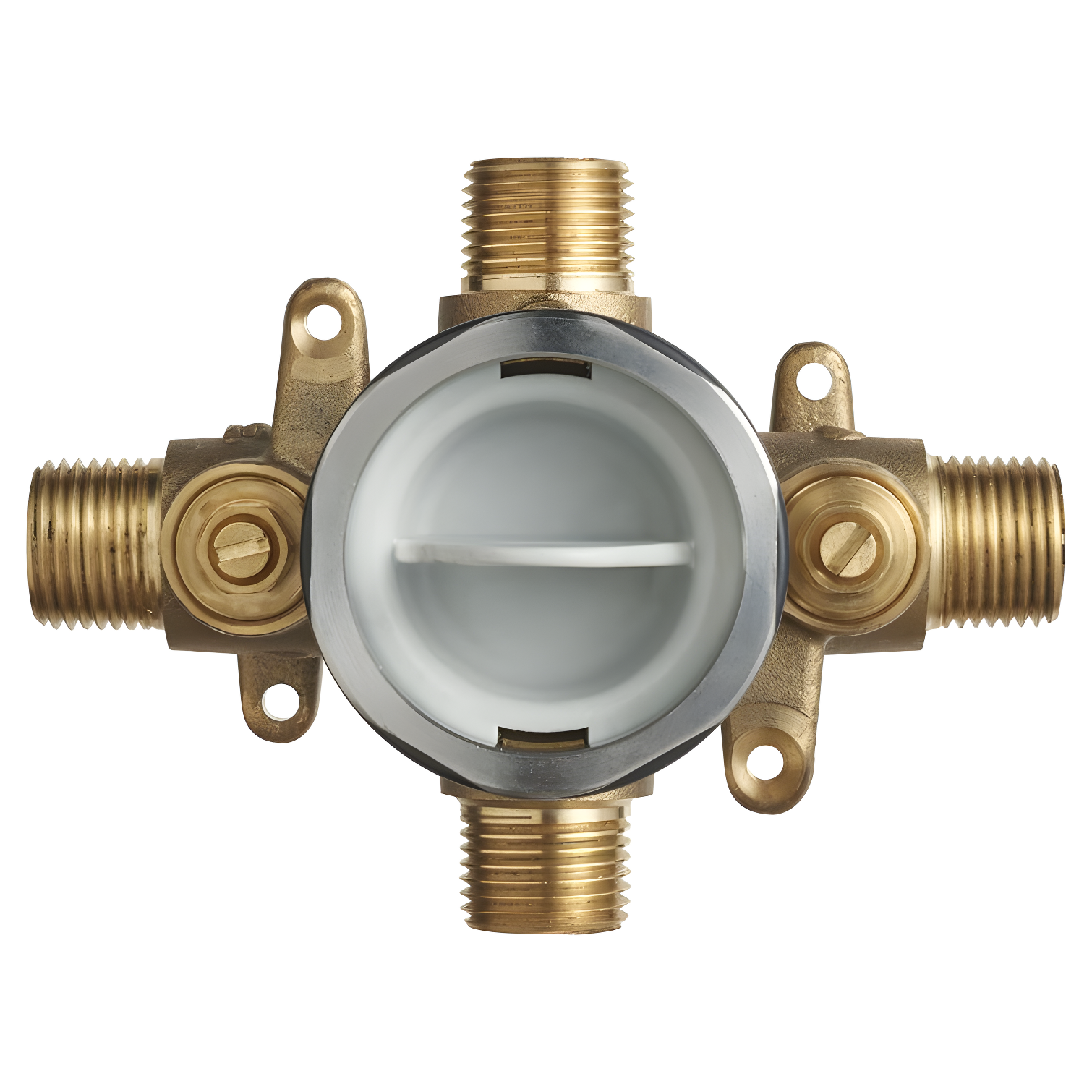 Universal Brass Shower Rough-In Valve with Screwdriver Stops