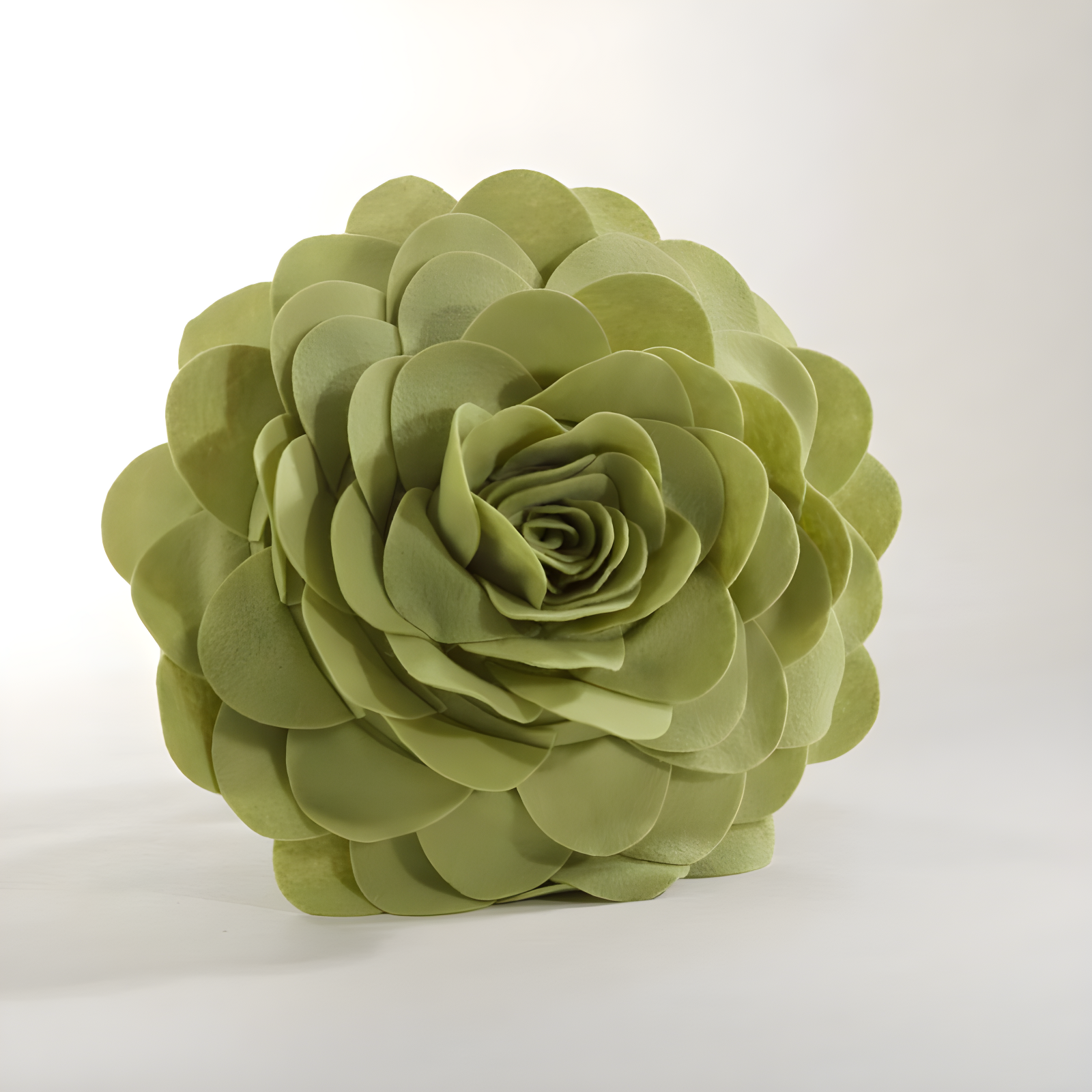 Lime Green Round Flower Design Polyester Throw Pillow