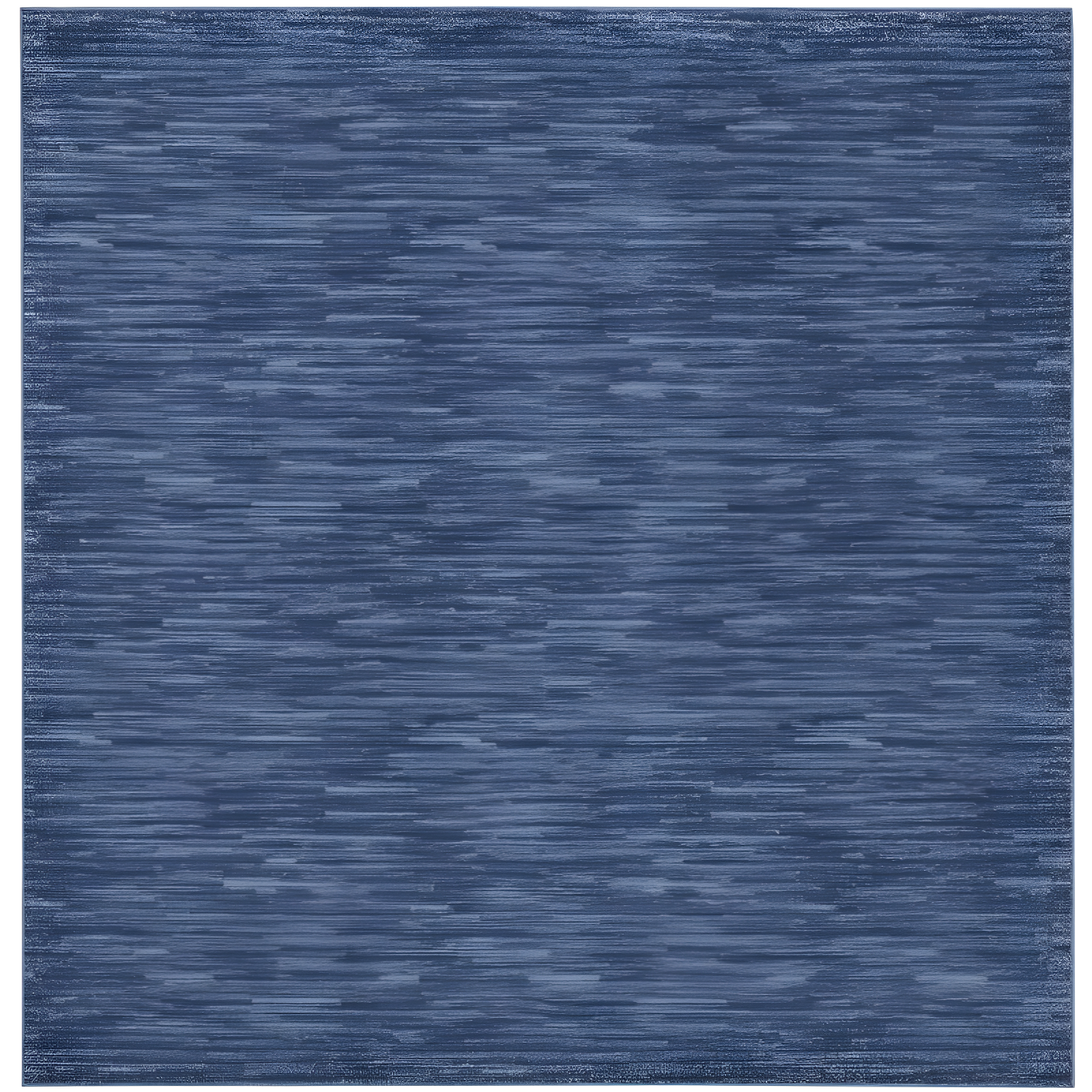 Navy Blue Square Synthetic Easy Care Rug, 5 ft x 5 ft