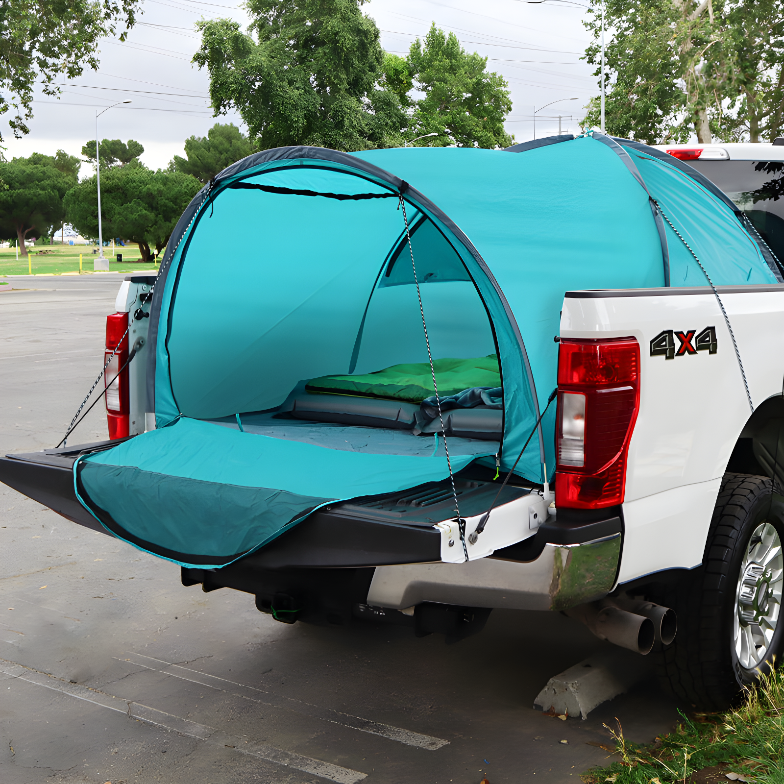 Blue Pop-Up 2-Person Truck Bed Camping Tent with Carry Bag