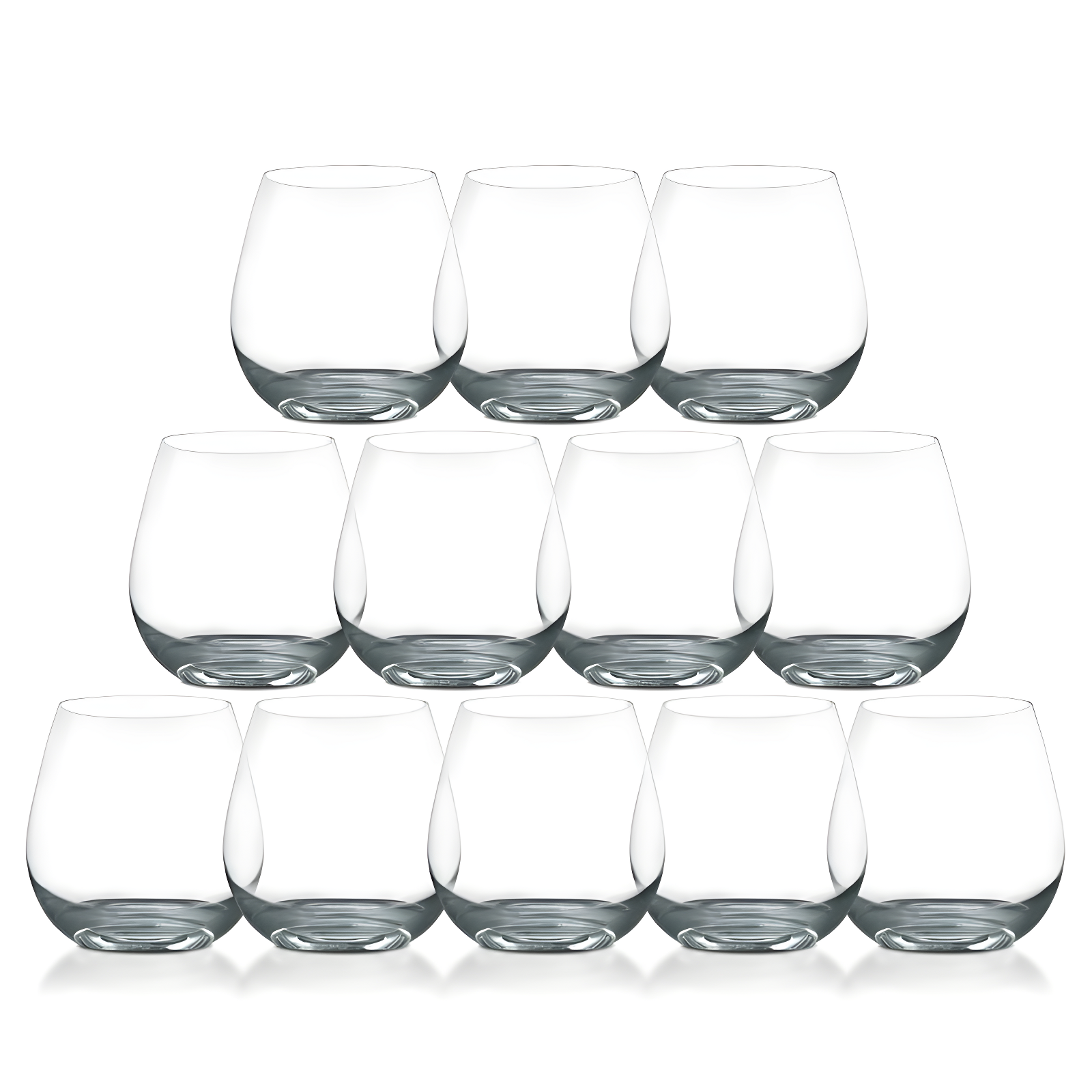 NutriChef 15oz Ultra-Thin Clear Crystal Stemless Wine Glasses Set