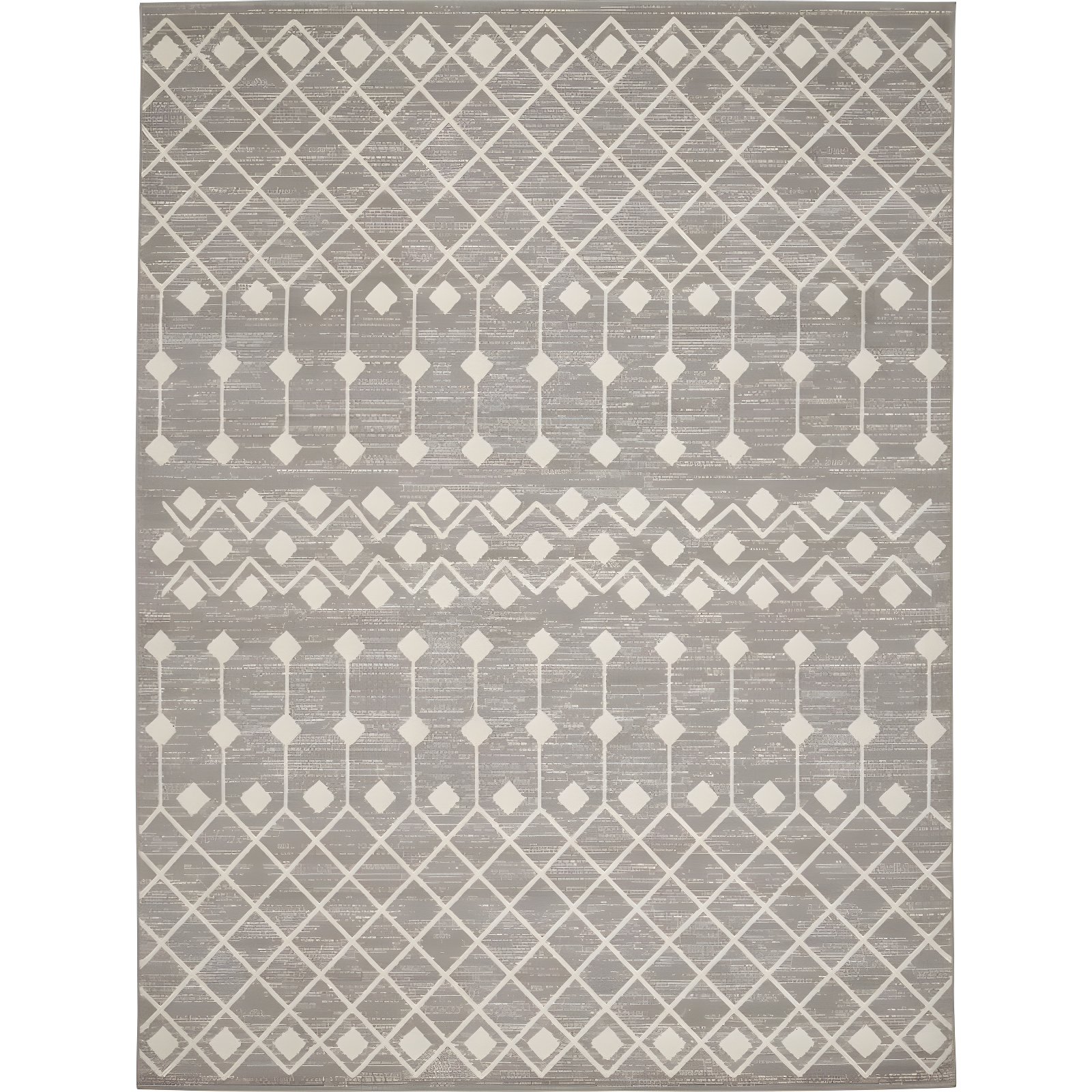 Moroccan Diamond Charcoal 7'10" x 9'10" Synthetic Area Rug