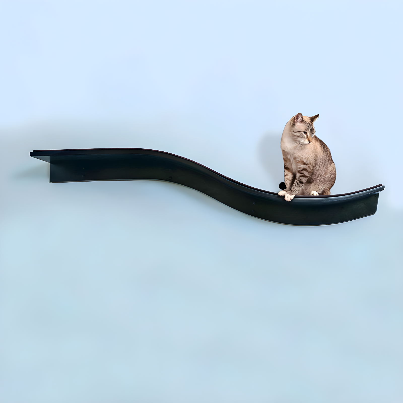 Espresso Solid Wood Wall Mount Cat Perch Shelf