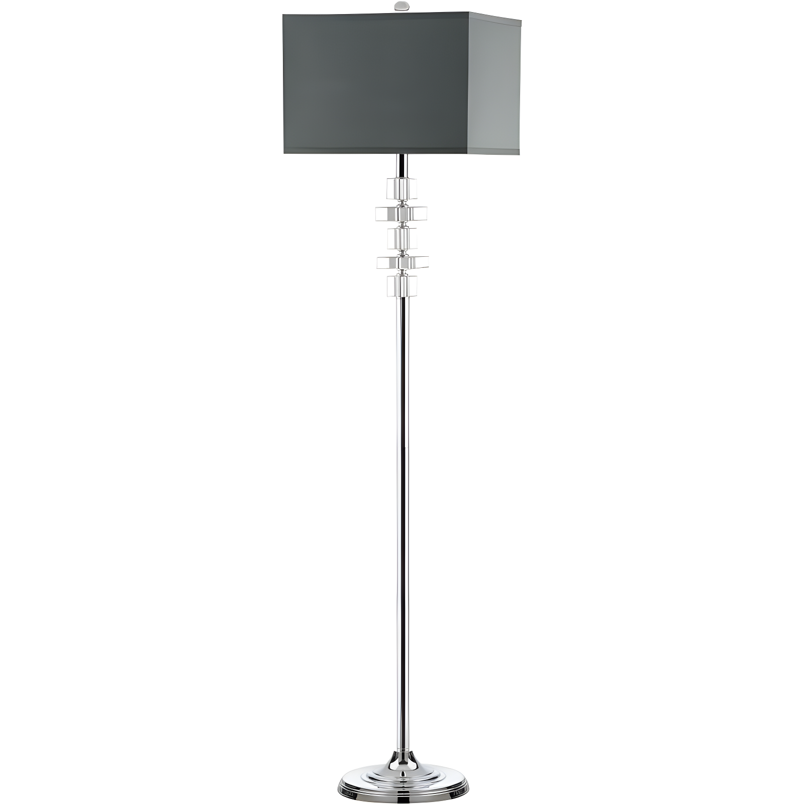 Elegant Times Square 60-inch Chrome and Crystal Floor Lamp