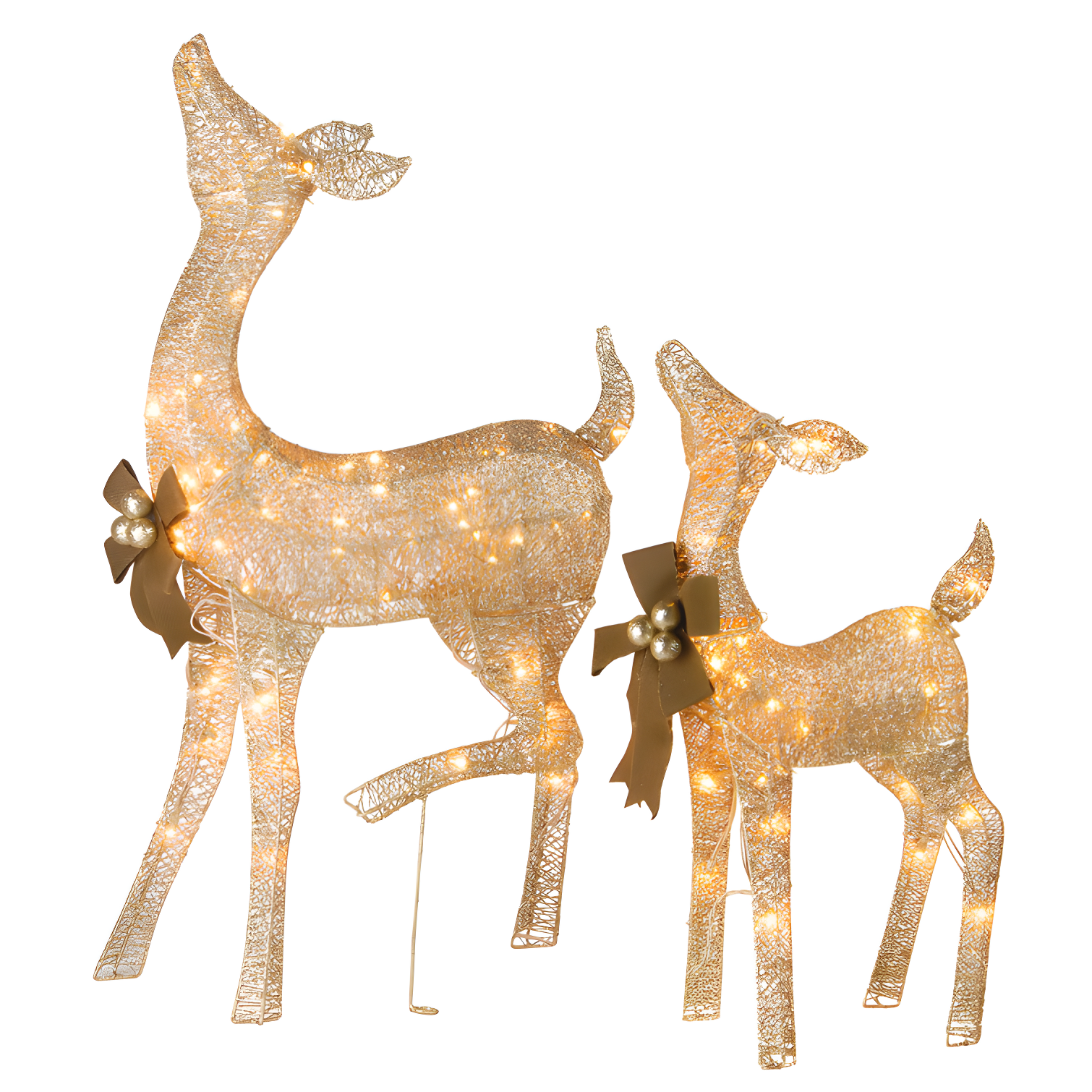 Champagne Gold Pre-lit LED Reindeer Outdoor Decoration Set