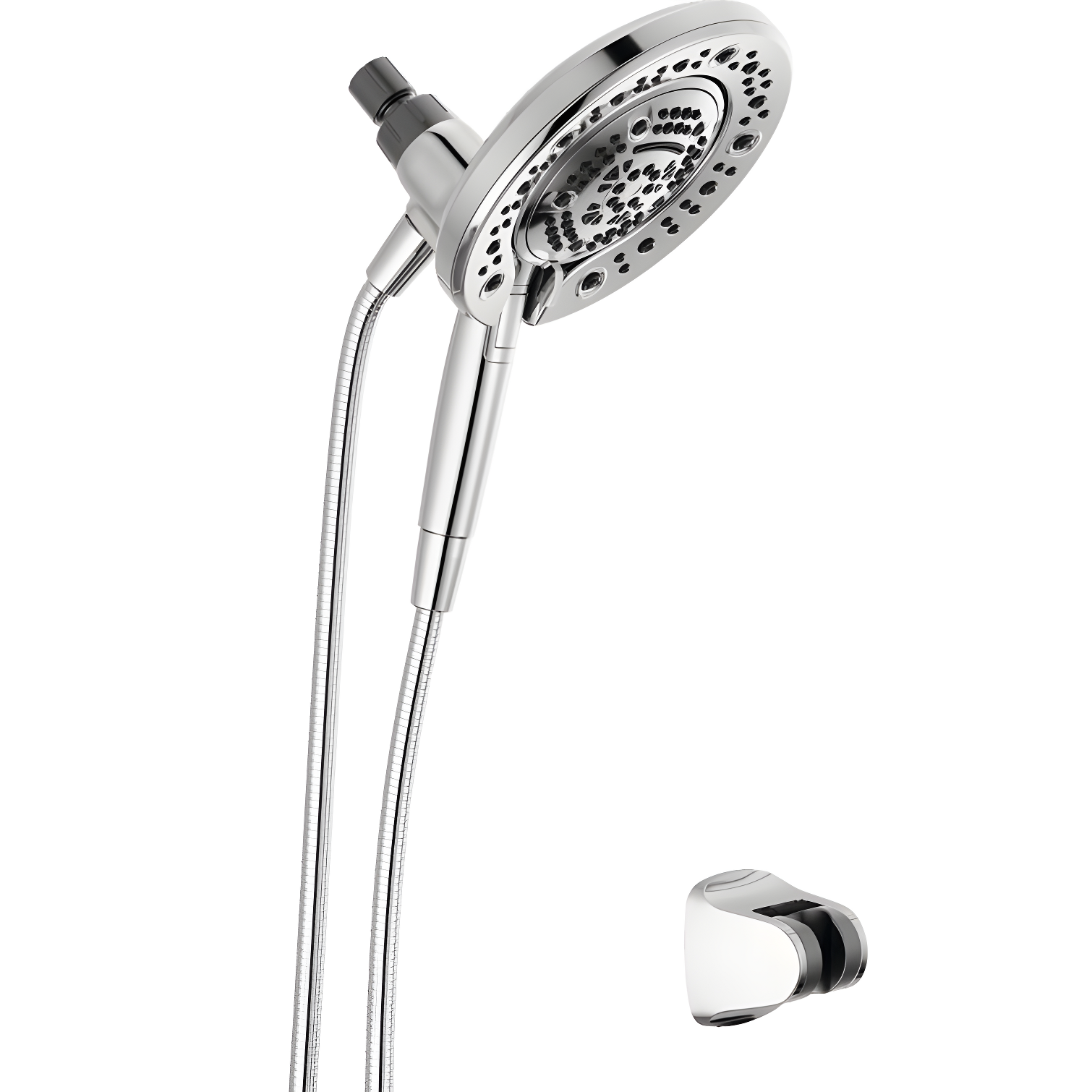 Chrome Dual Shower Head with Handheld Spray and Hose