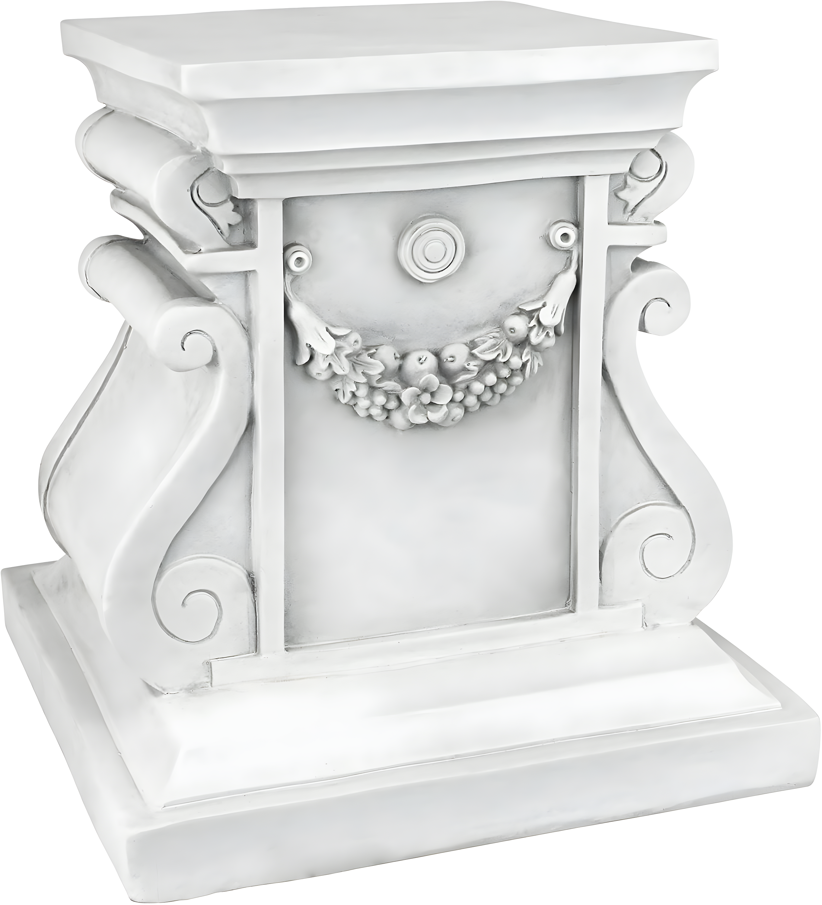 Medium White Resin Classic Garden Plinth Base