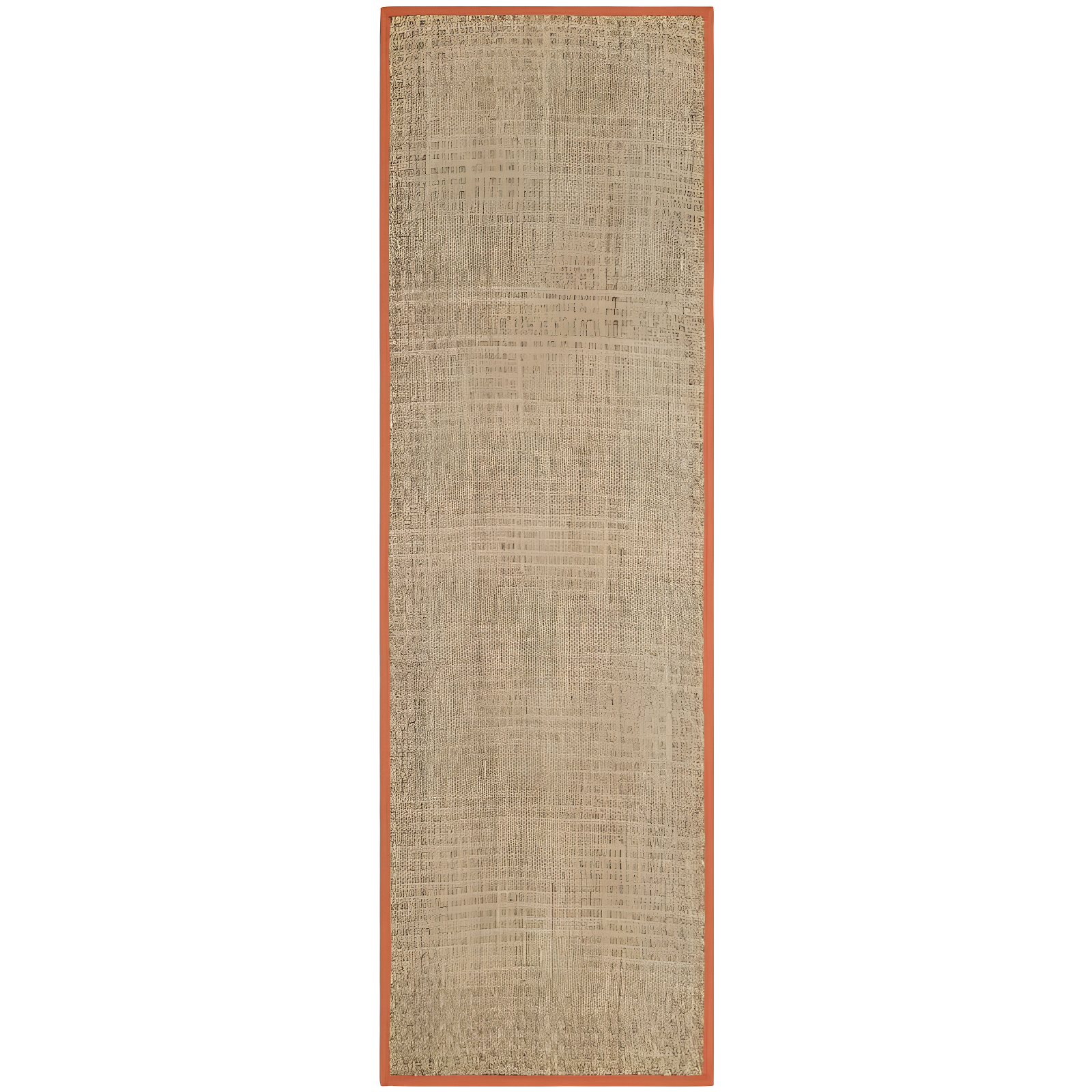 Natural Fiber Rust Border Runner Rug, 2'6" x 8'