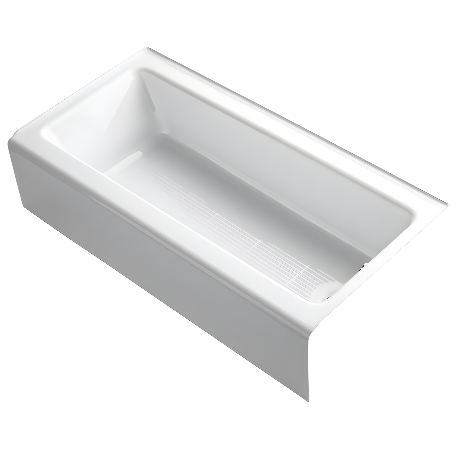 Bellwether White Cast Iron Alcove Soaking Bathtub