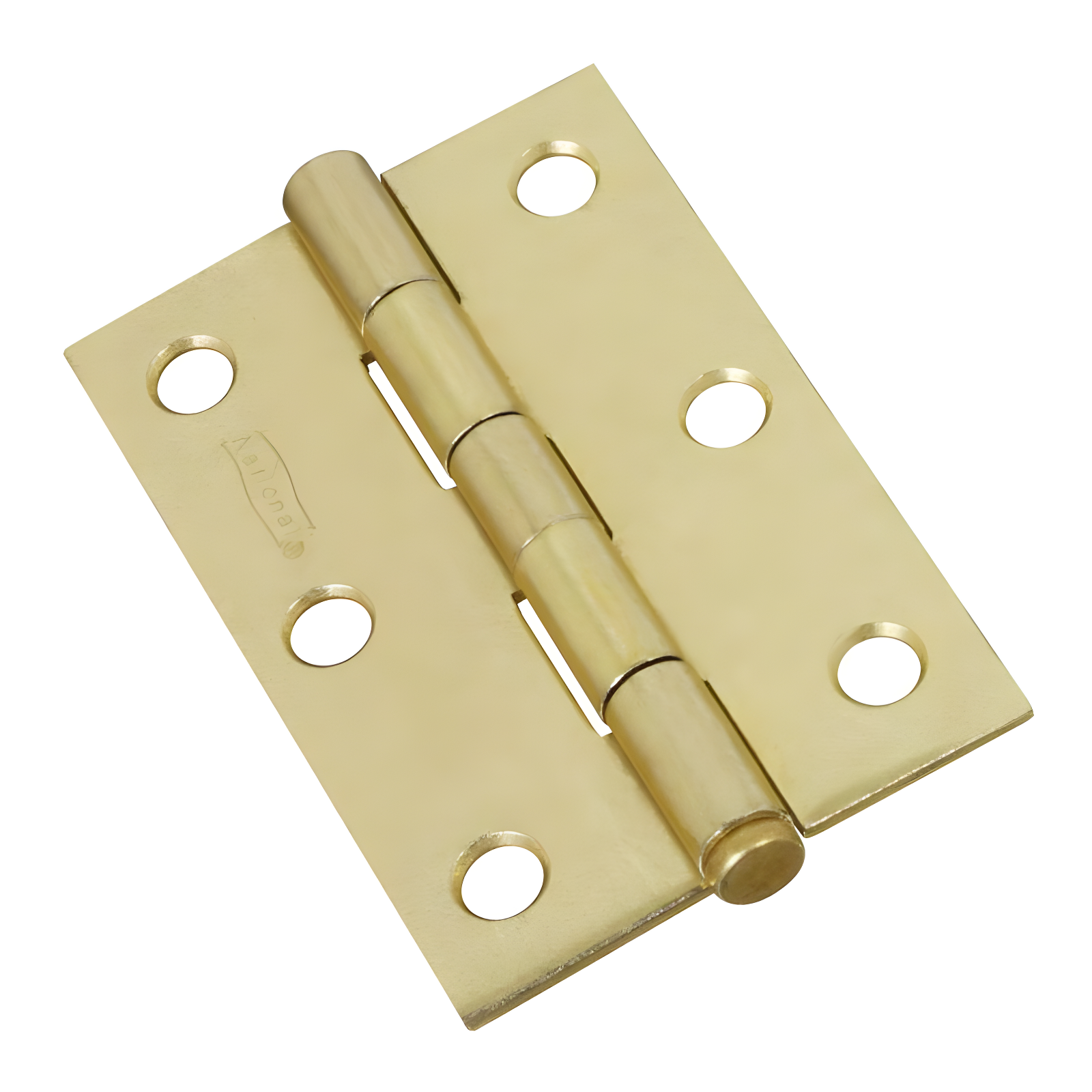 National Hardware 3 in. Brass Gold Narrow Butt Hinge 2 Pack