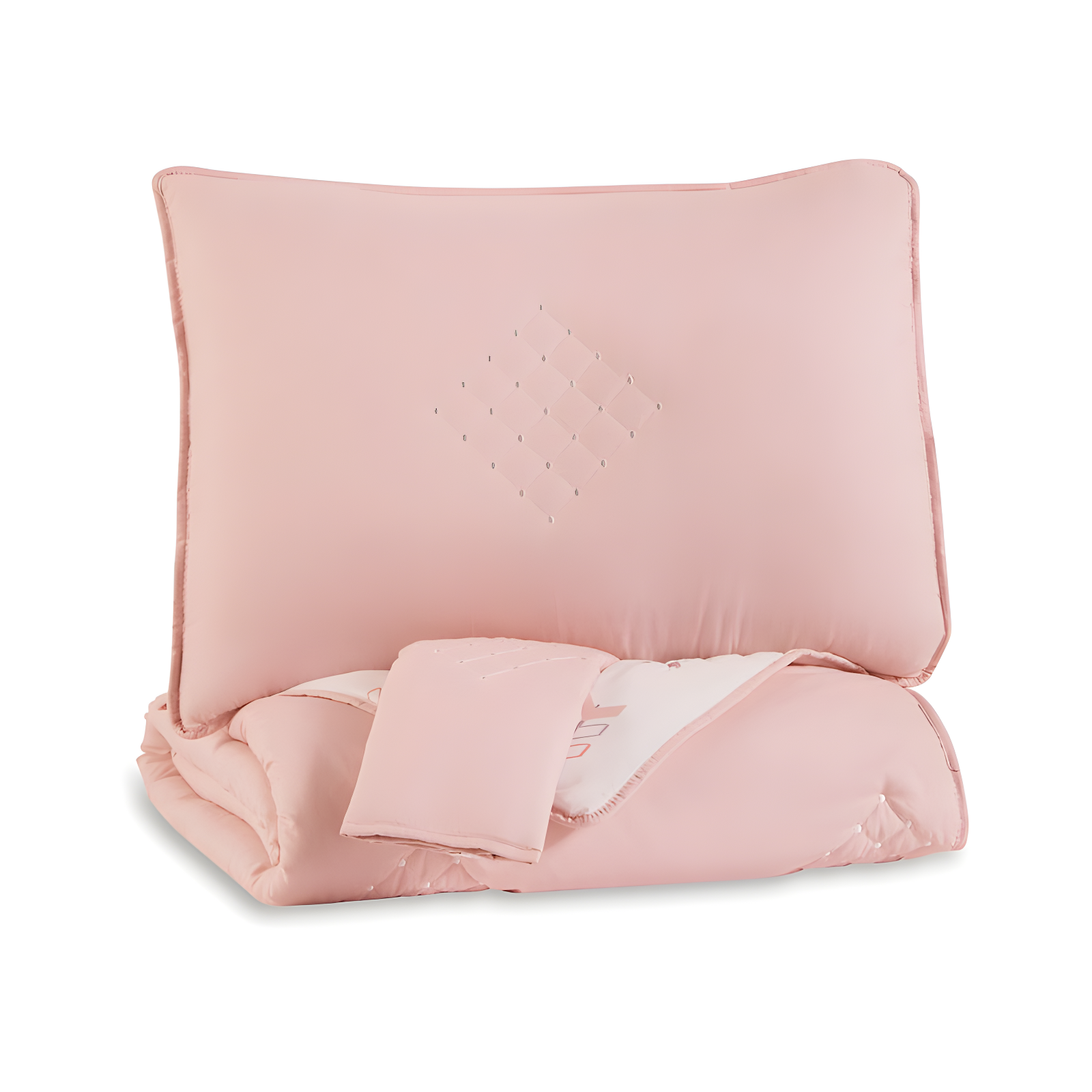 Lexann Pink and White Microfiber Reversible Full Comforter Set