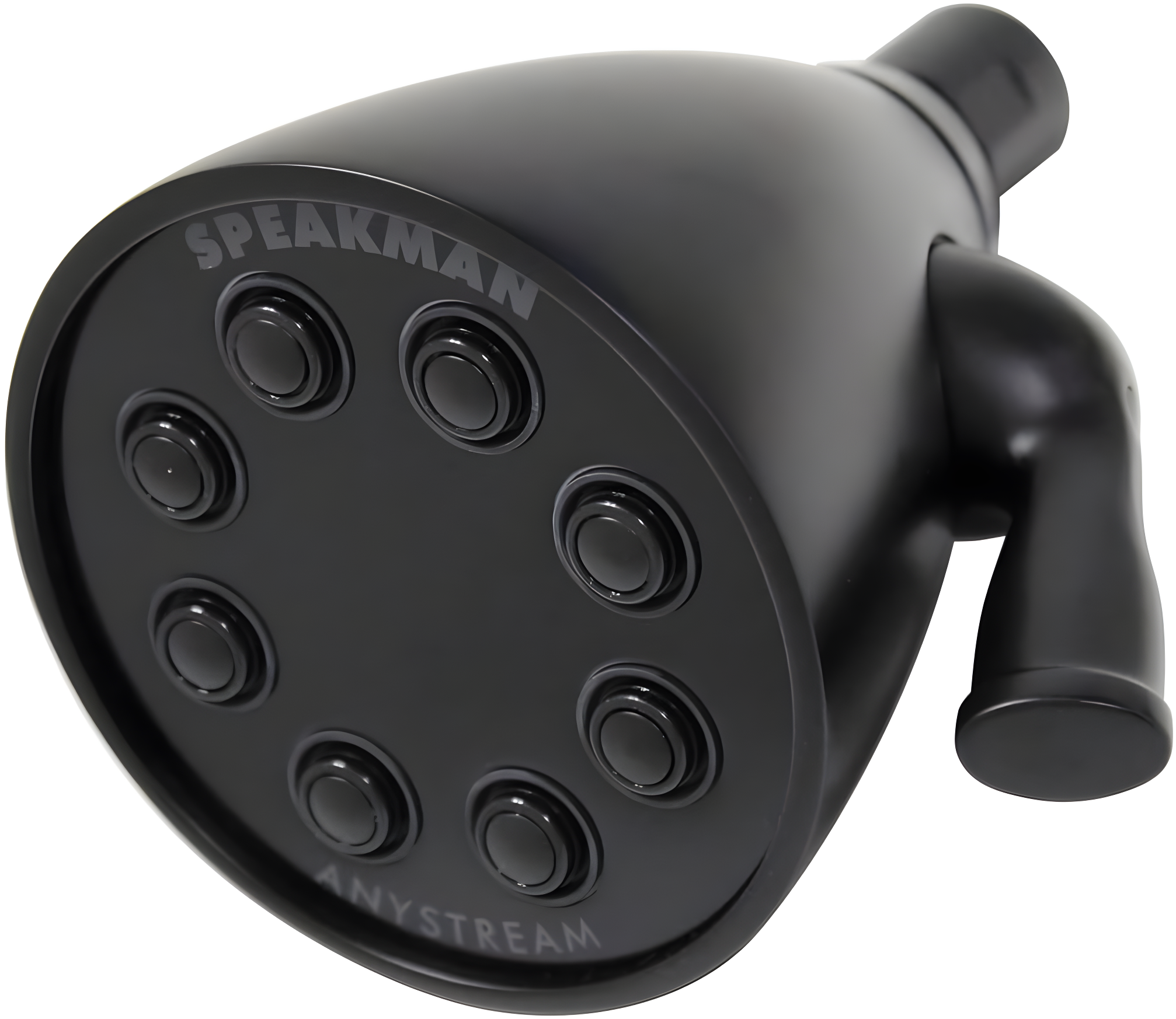 Matte Black Adjustable Solid Brass Shower Head with 8 Jets