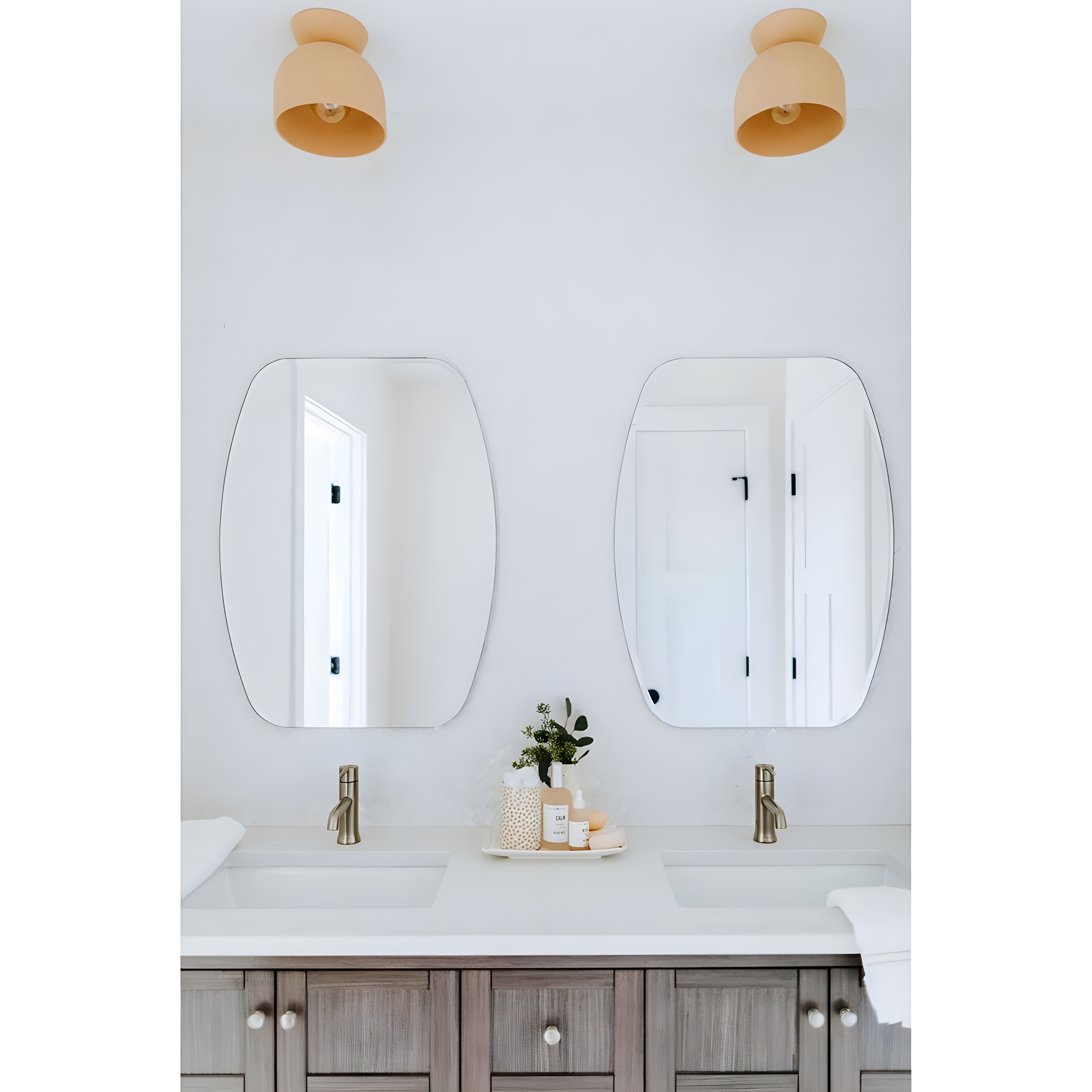 Sleek Modern 28" Frameless Bathroom Vanity Mirror in Silver