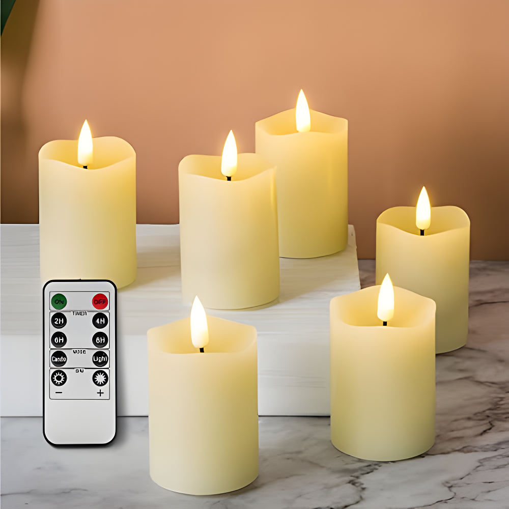 Ivory Flameless LED Votive Candles with Remote, Set of 6