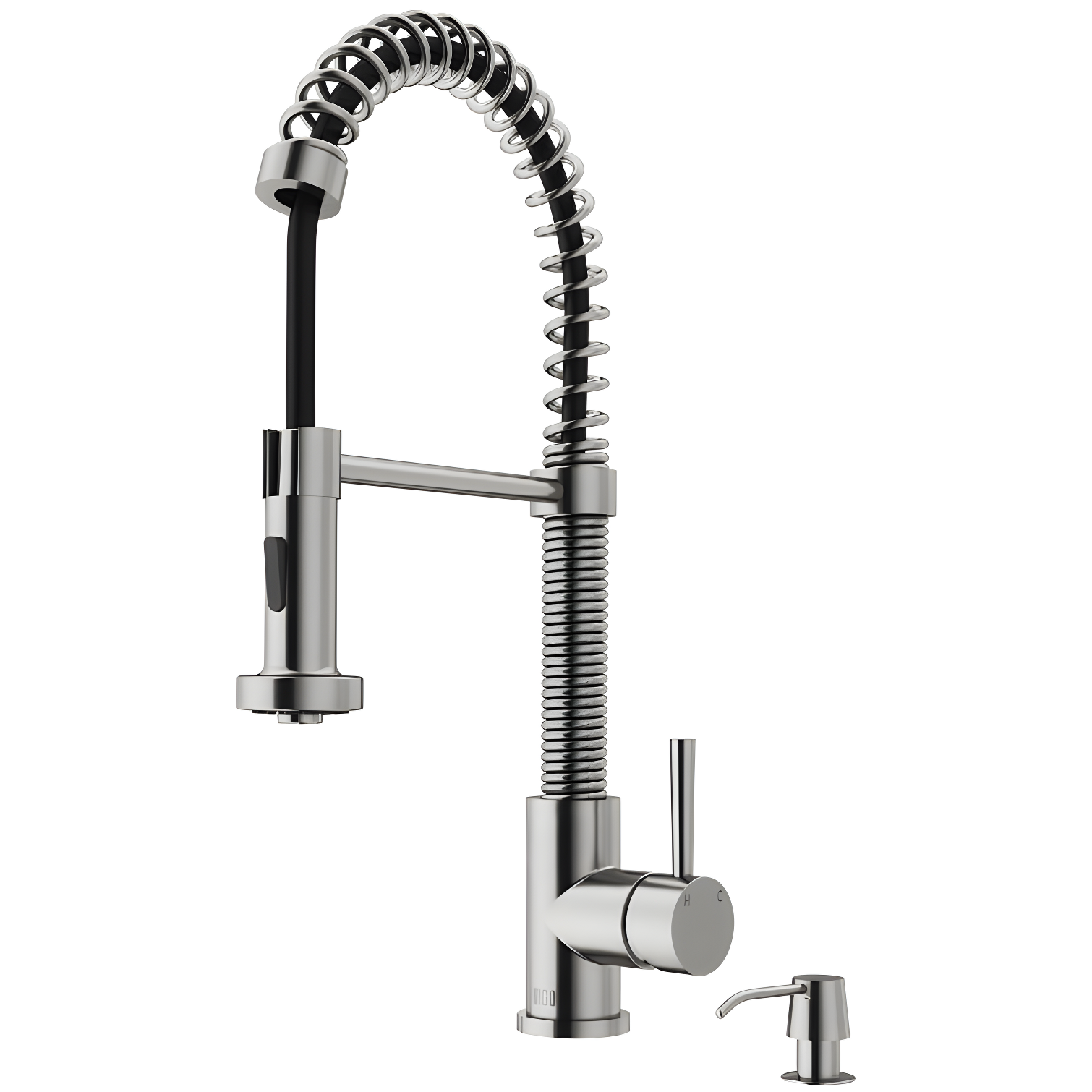 Stainless Steel Pull-Down Kitchen Faucet with Soap Dispenser