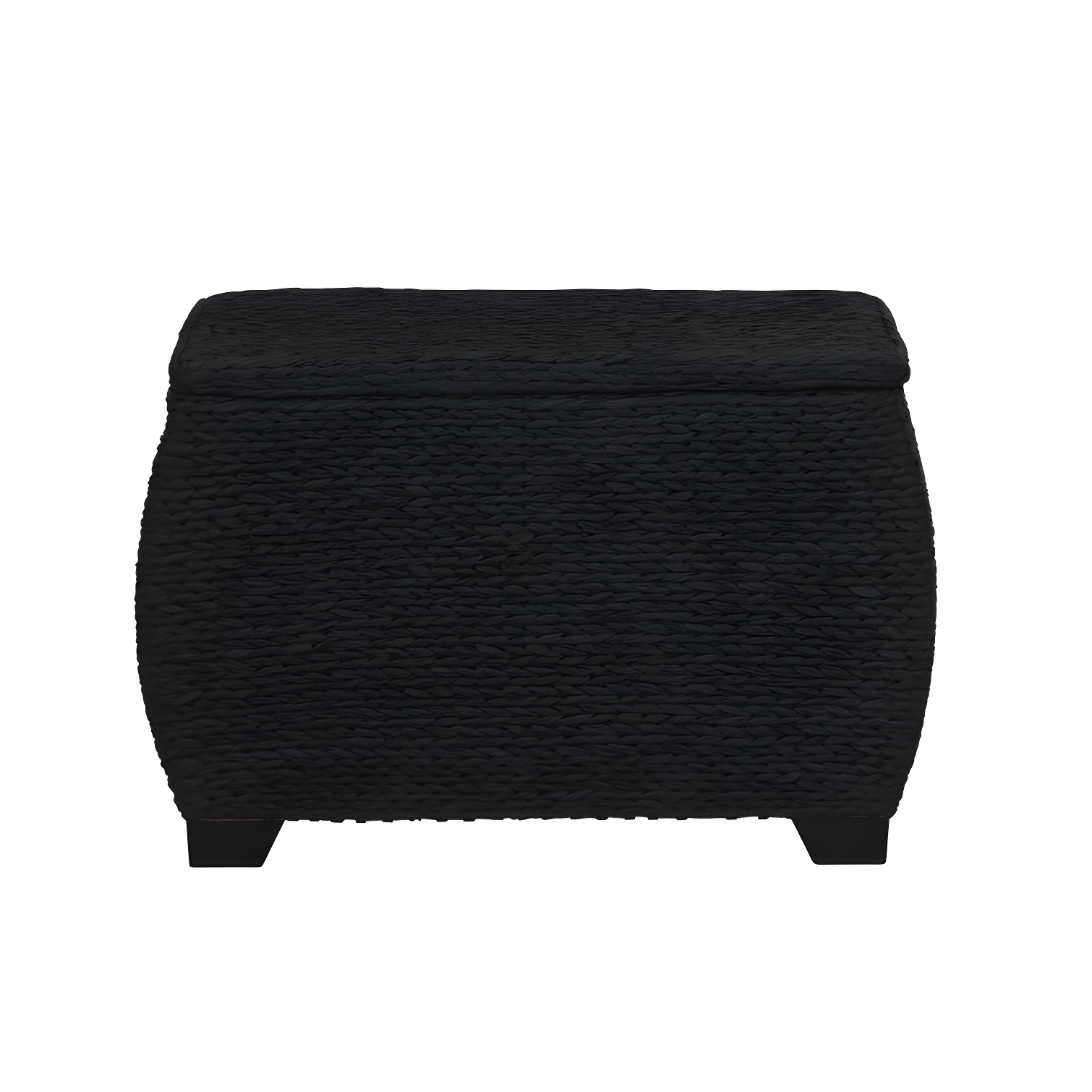 Hand-Woven Black Paper Rope 31'' Storage Chest with Wood Feet