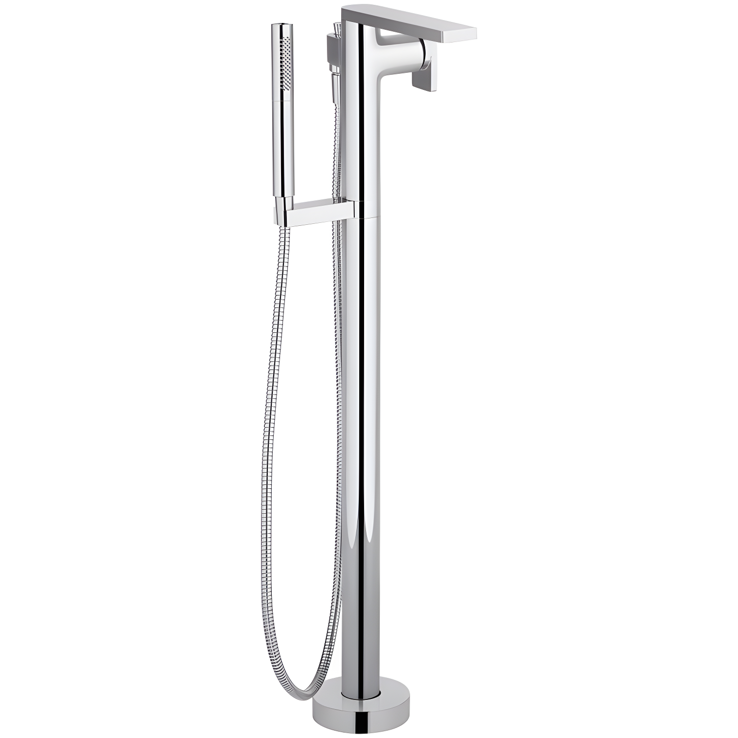 Polished Chrome Freestanding Bath Faucet with Handshower