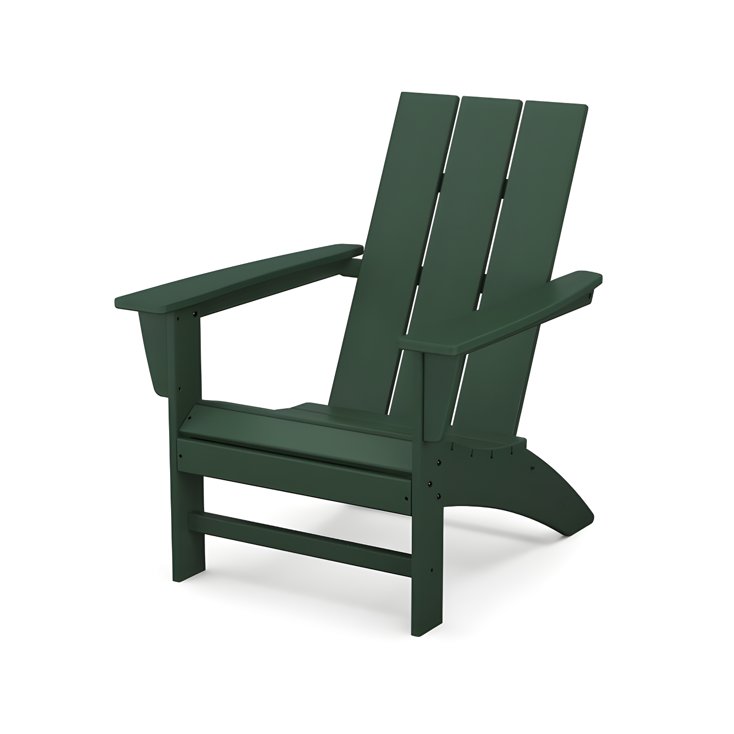 Green Polyethylene Modern Adirondack Chair with Arms