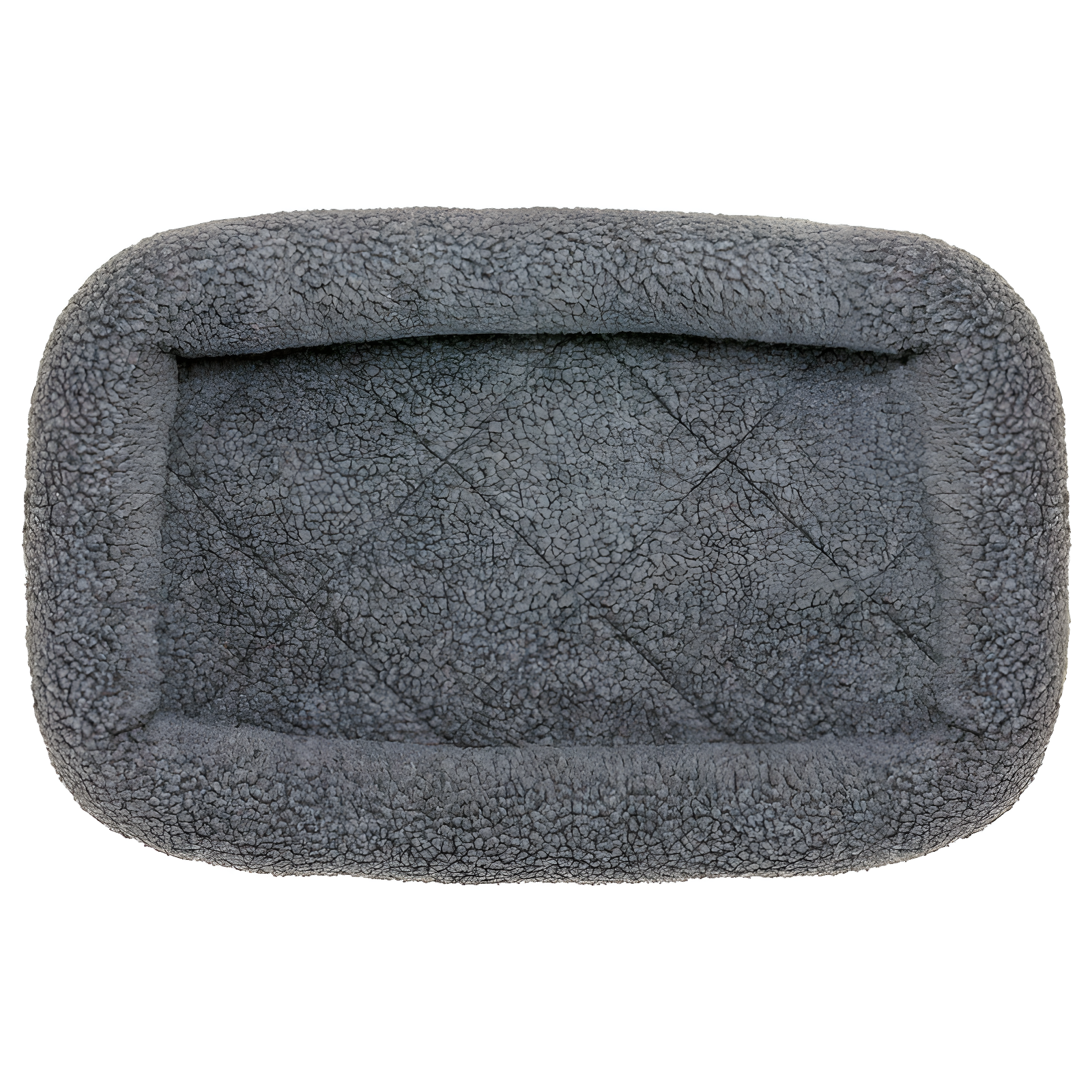 Extra Small Gray Sherpa Fleece Bolster Crate Bed