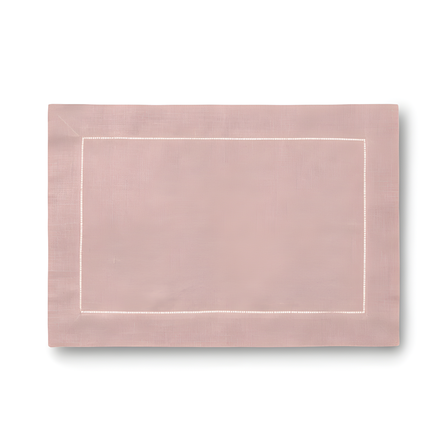 Blush Pink Linen Hand Hemstitched Placemat Set