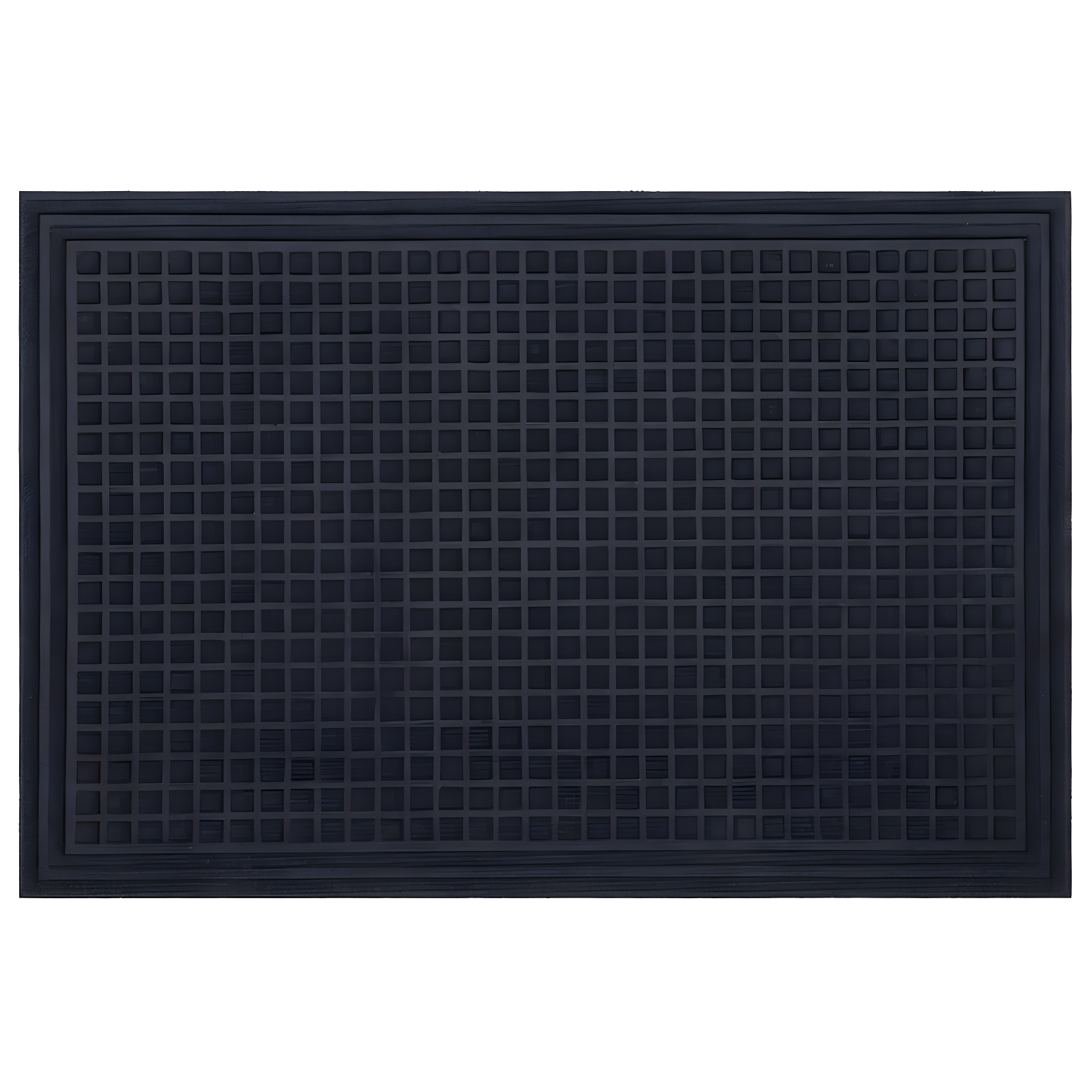 Playful Blue Waffle Grid Rubber Door Mat 3' x 4'