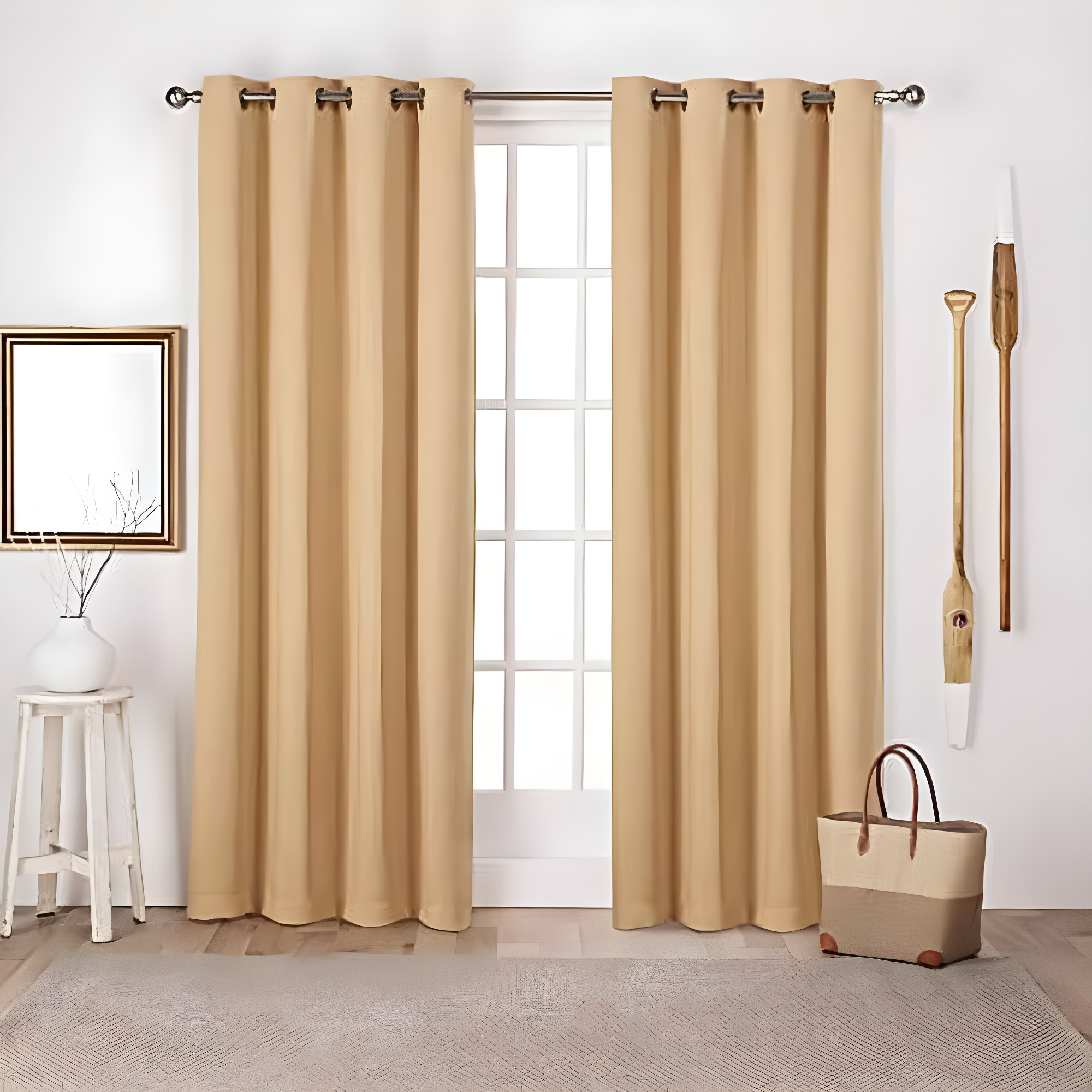 Sundress Yellow Sateen Blackout Grommet Curtain Panels