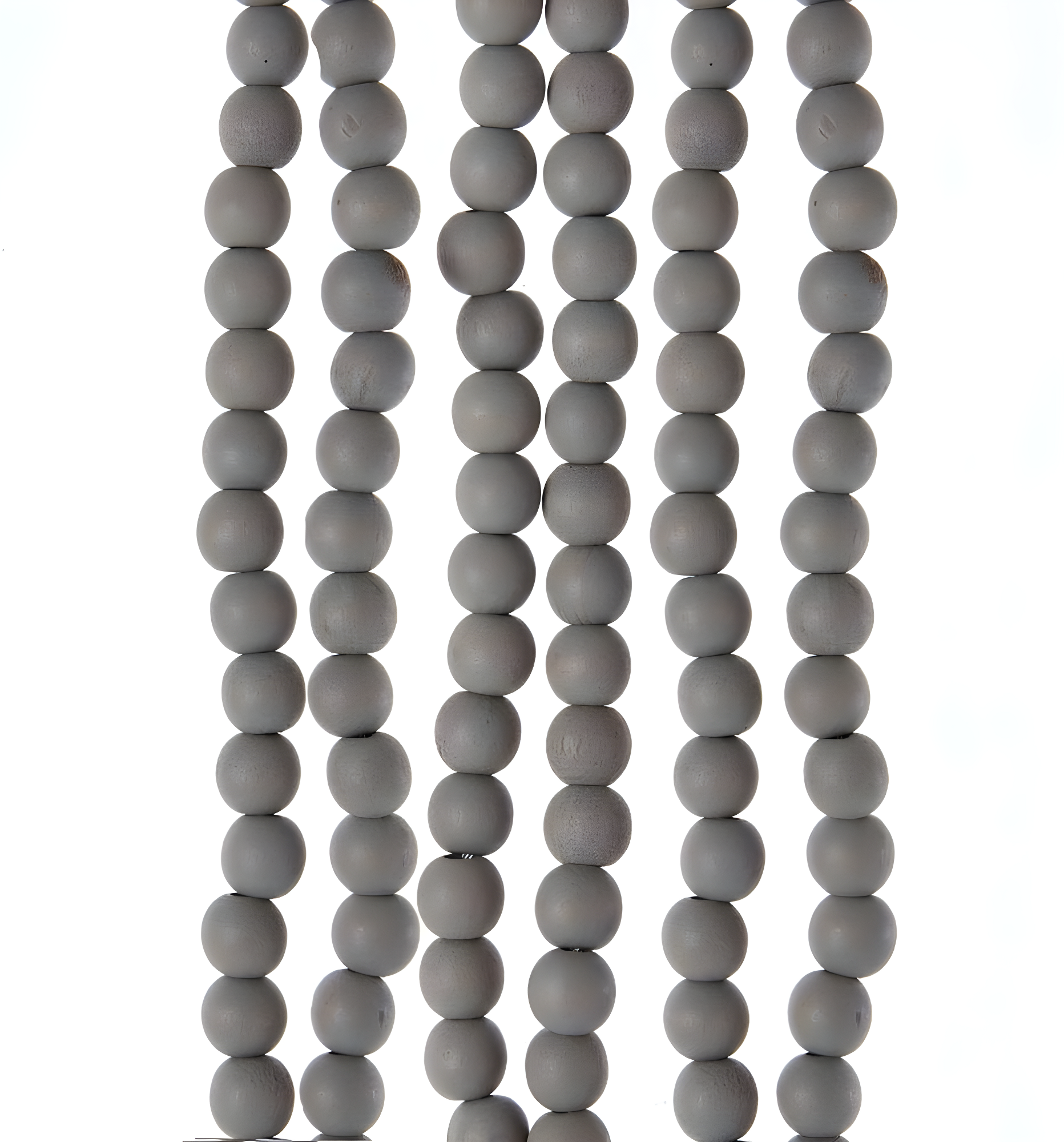 Distressed Gray Wooden Bead 9ft Garland