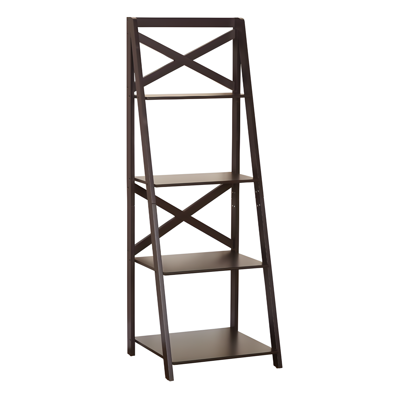 Espresso Wood 4-Tier Ladder Bookshelf for Elegant Storage