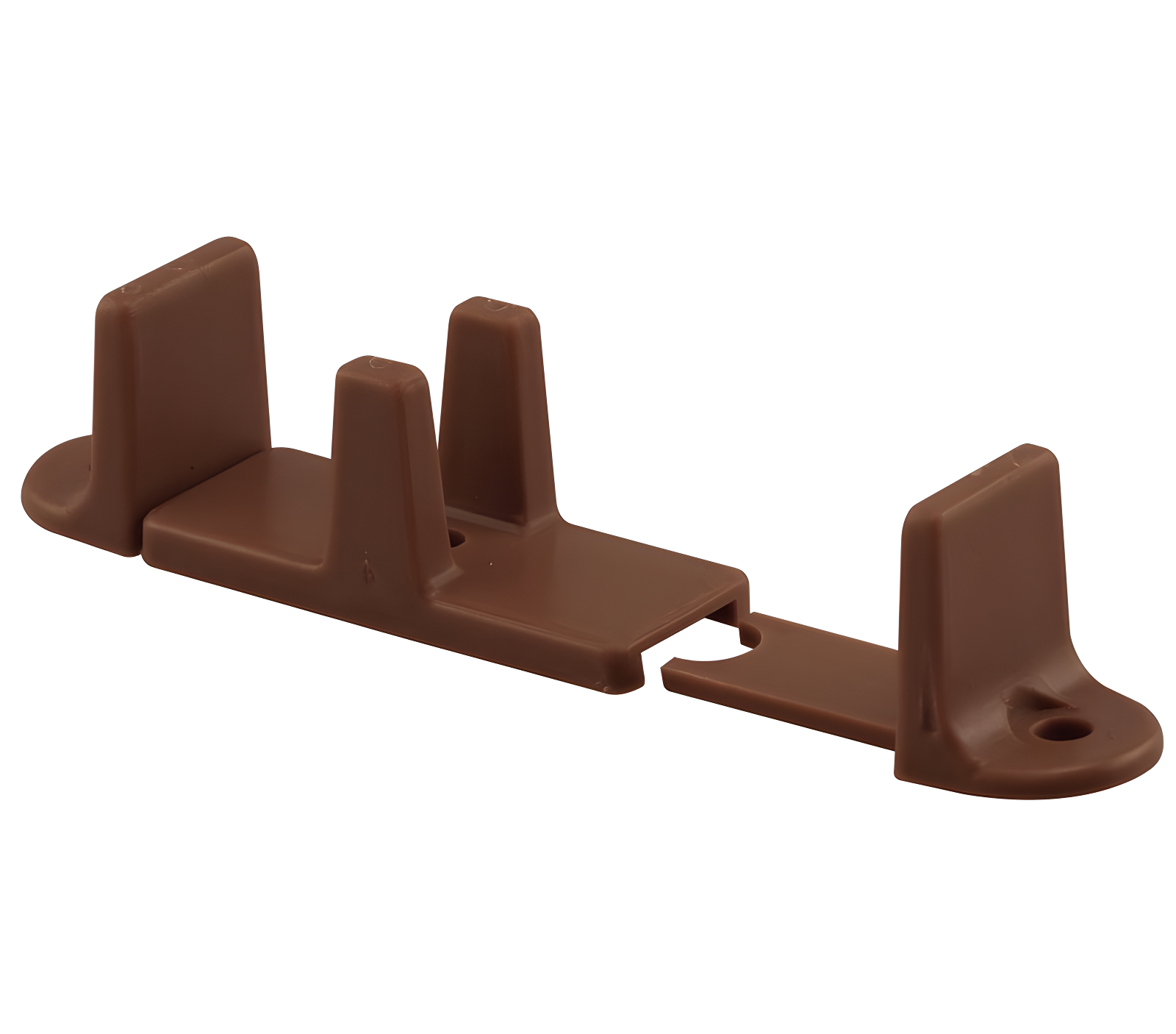 Adjustable Dark Brown Plastic Bypass Door Guide, Pack of 2