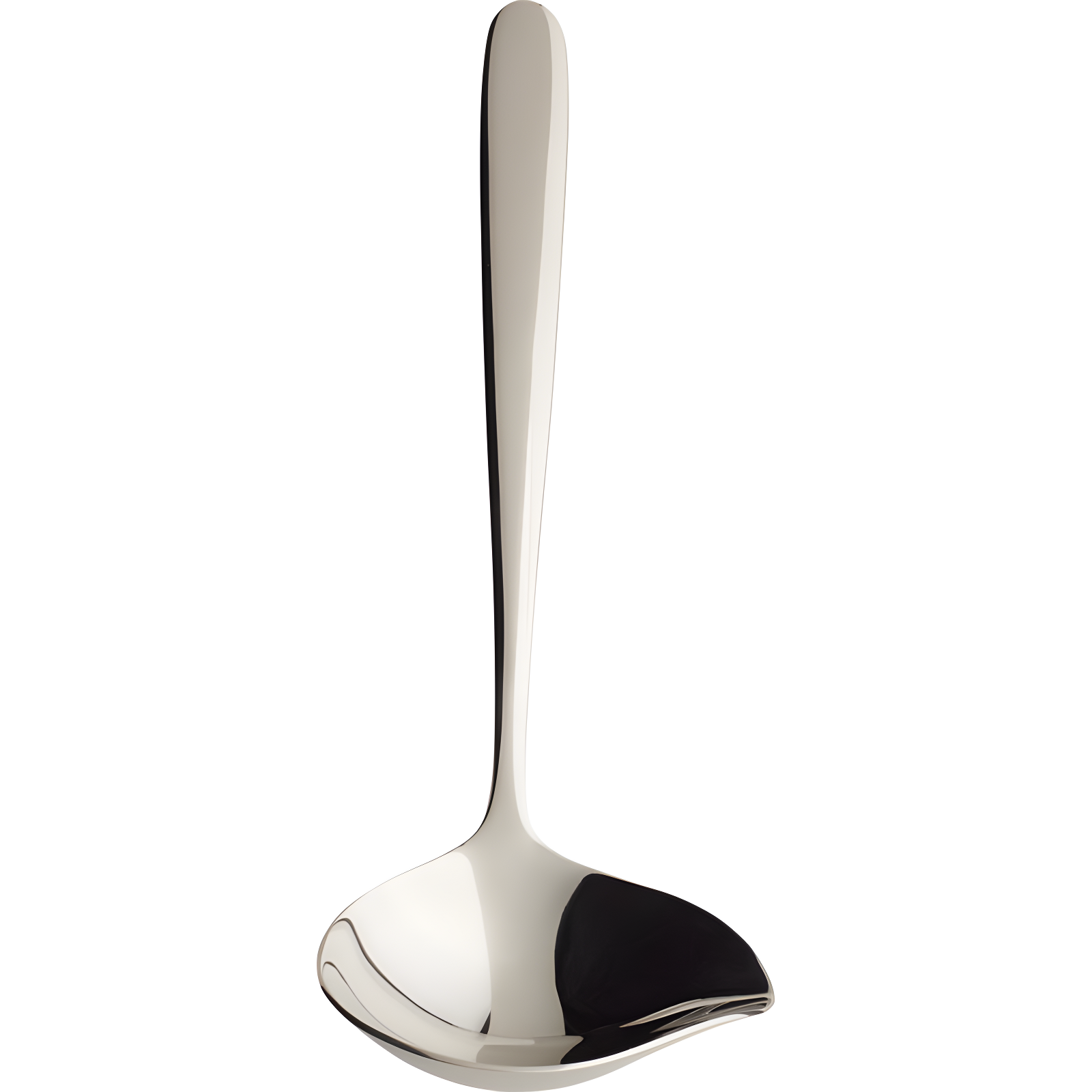 Polished Stainless Steel Sauce Ladle with Curved Handle